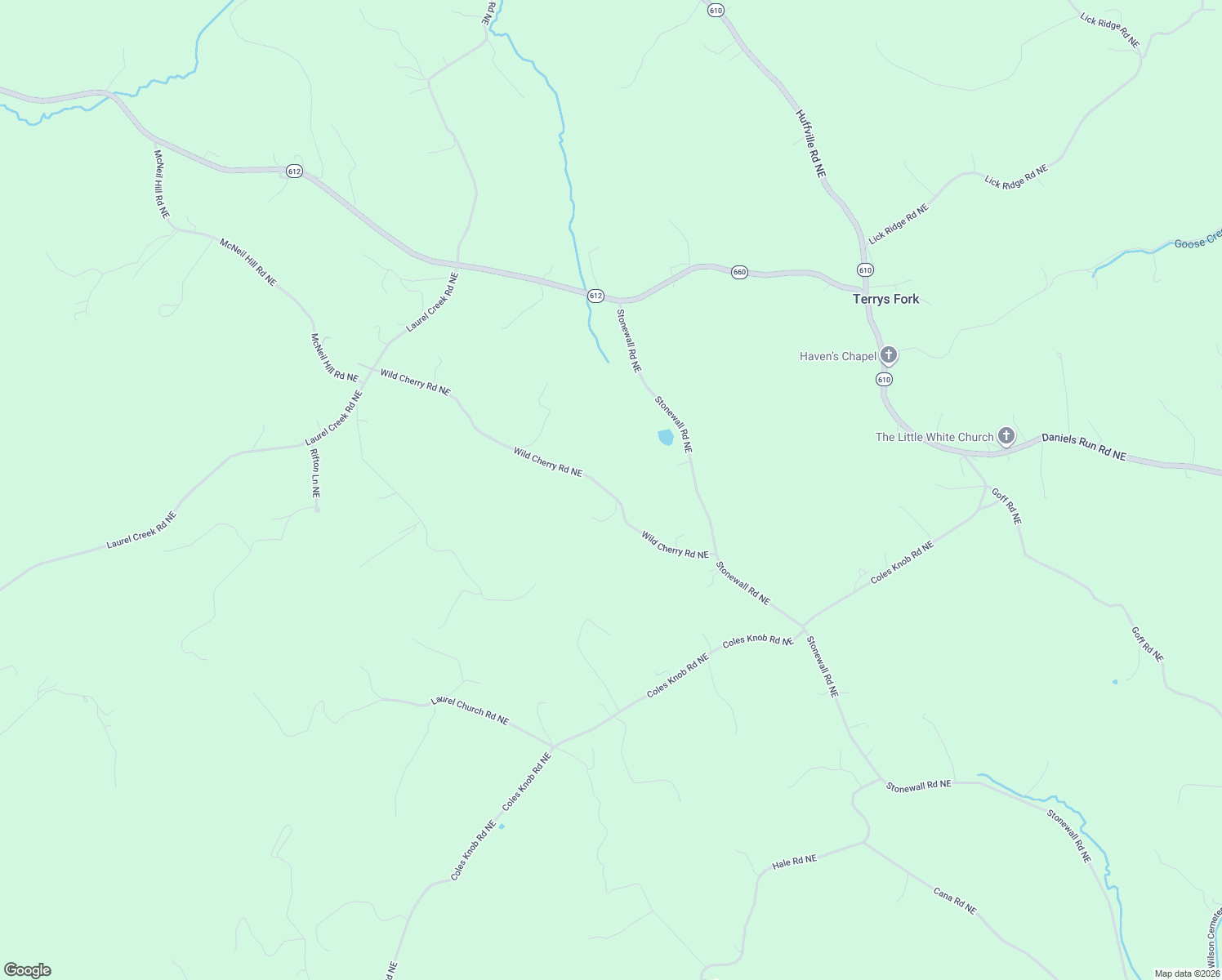 map of restaurants, bars, coffee shops, grocery stores, and more near 514 Wild Cherry Road Northeast in Pilot