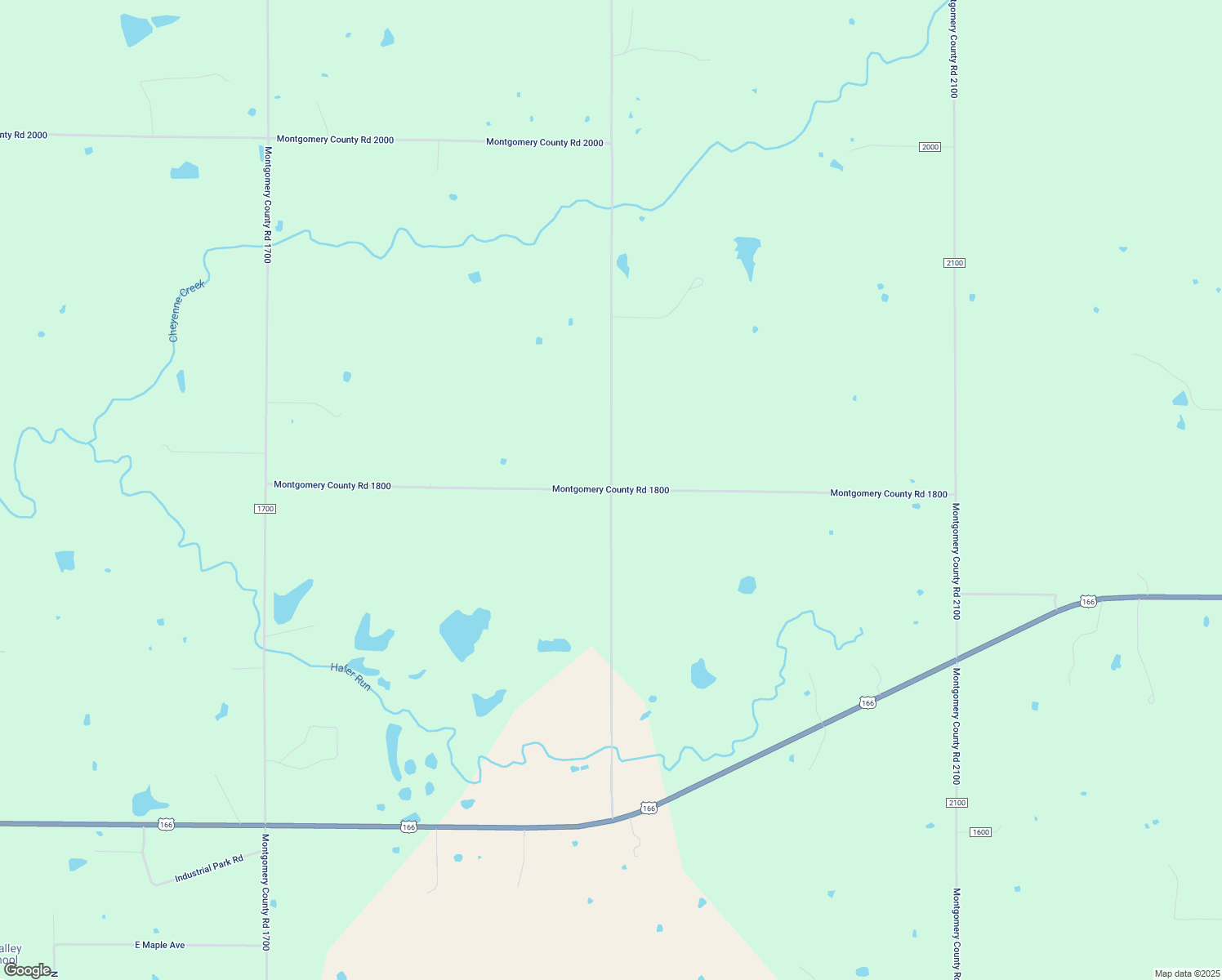 map of restaurants, bars, coffee shops, grocery stores, and more near County Road 1800 in Caney