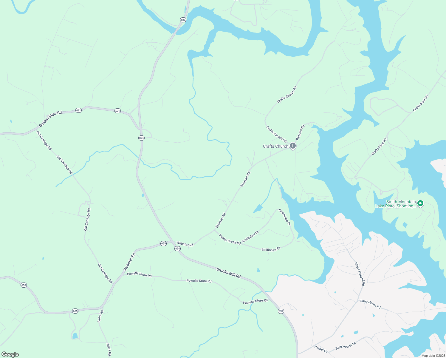 map of restaurants, bars, coffee shops, grocery stores, and more near 4259 Webster Road in Glade Hill