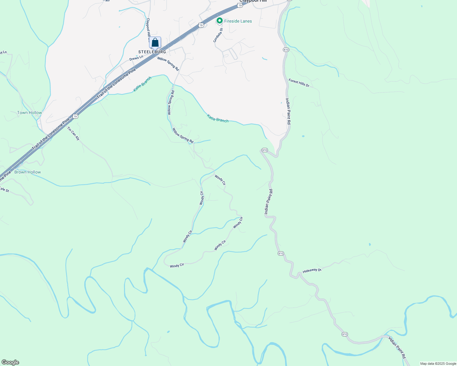 map of restaurants, bars, coffee shops, grocery stores, and more near 1125 Willow Spring Road in Cedar Bluff