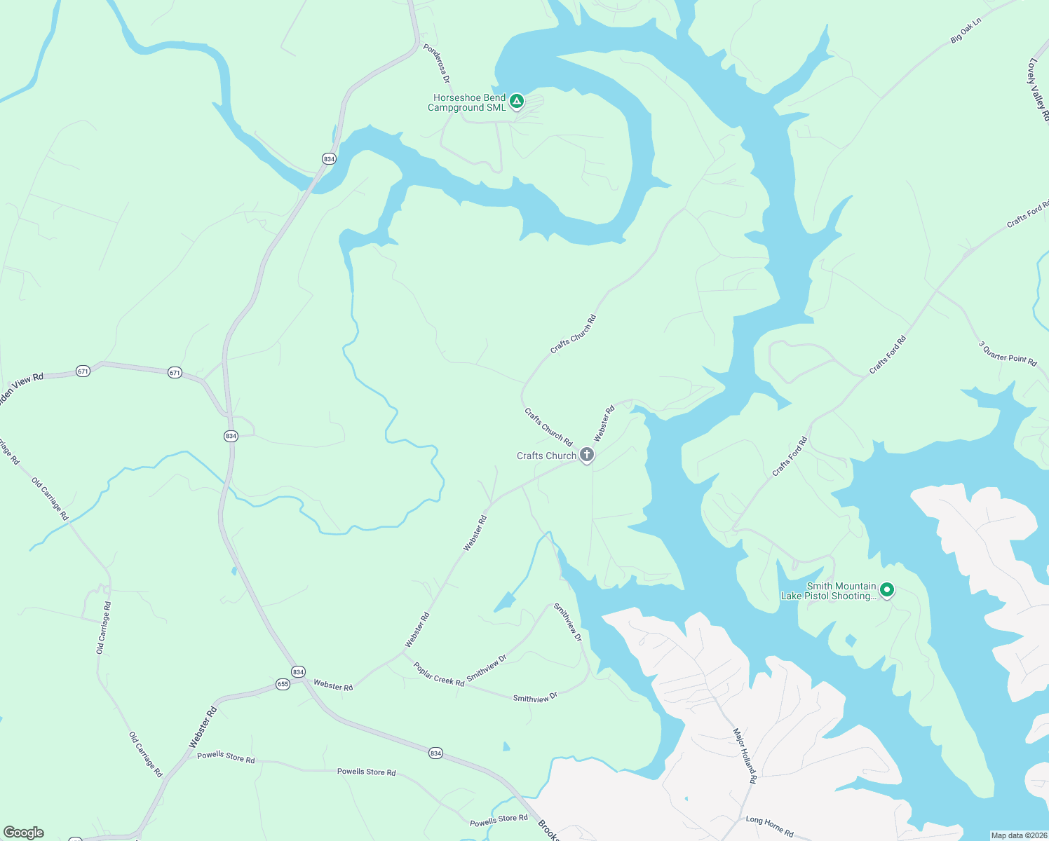 map of restaurants, bars, coffee shops, grocery stores, and more near 135 Crafts Church Road in Glade Hill