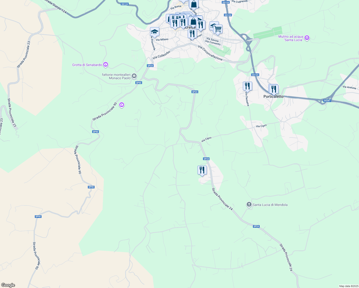 map of restaurants, bars, coffee shops, grocery stores, and more near in Free municipal consortium of Syracuse