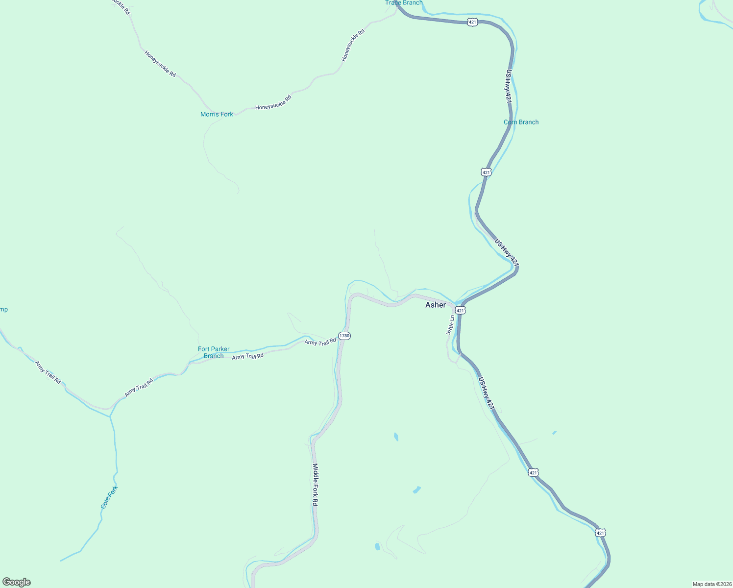 map of restaurants, bars, coffee shops, grocery stores, and more near 510 Middle Fork Road in Asher