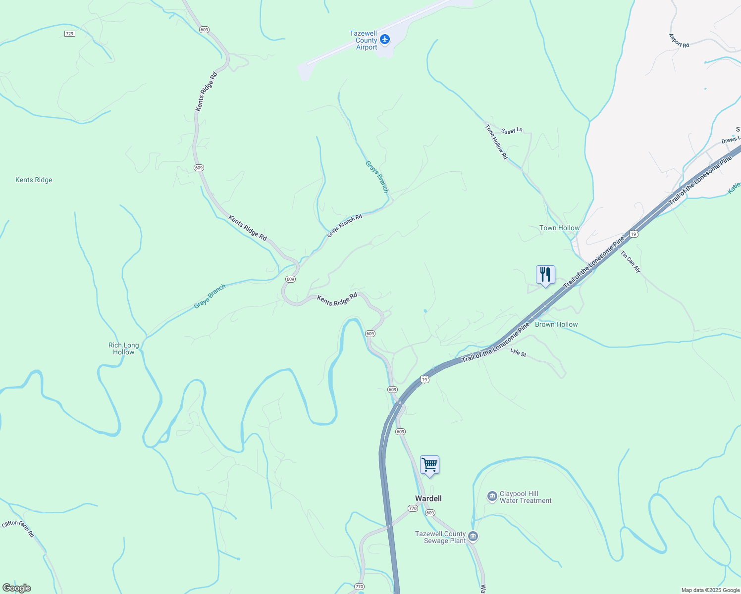 map of restaurants, bars, coffee shops, grocery stores, and more near 108 Bryant Street in Cedar Bluff