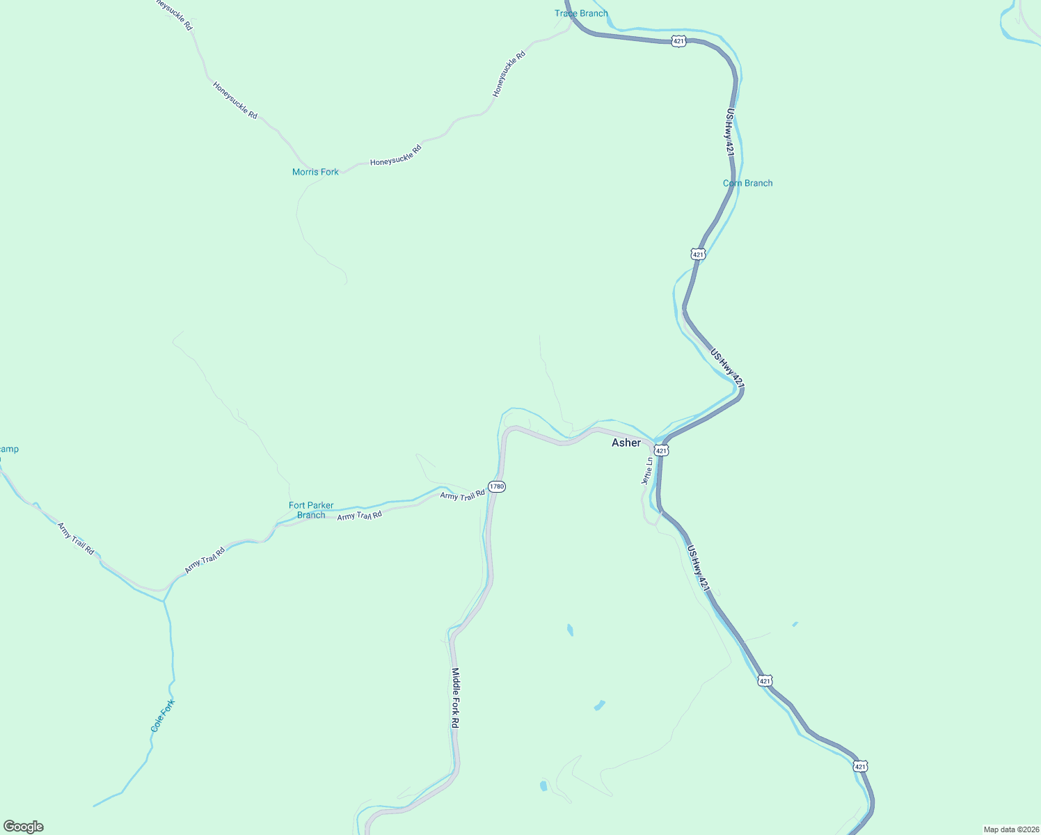 map of restaurants, bars, coffee shops, grocery stores, and more near 510 Middle Fork Road in Asher