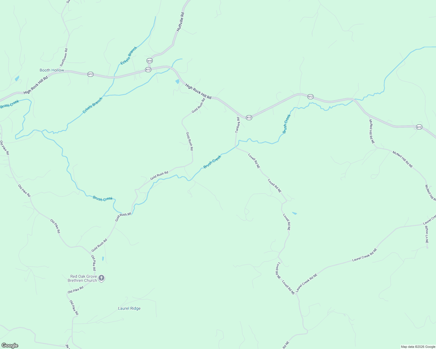 map of restaurants, bars, coffee shops, grocery stores, and more near Tanbark Road in Pilot