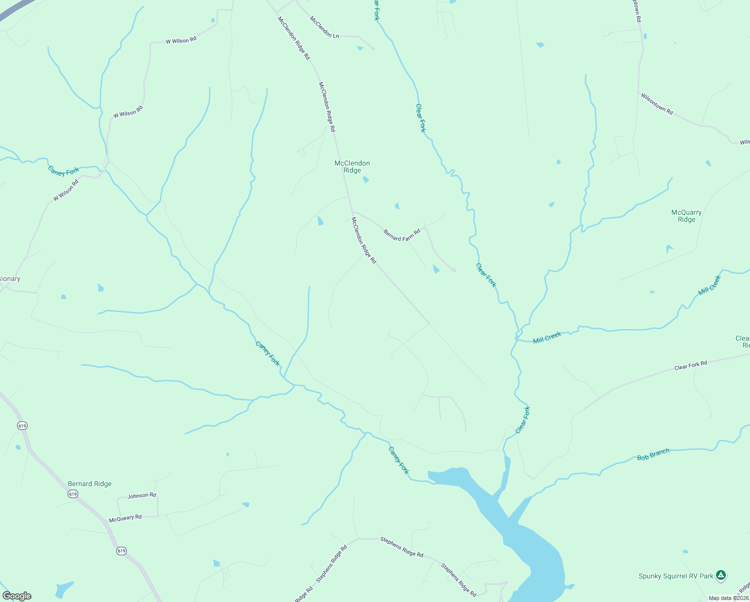 map of restaurants, bars, coffee shops, grocery stores, and more near McClendon Ridge Road in Russell Springs