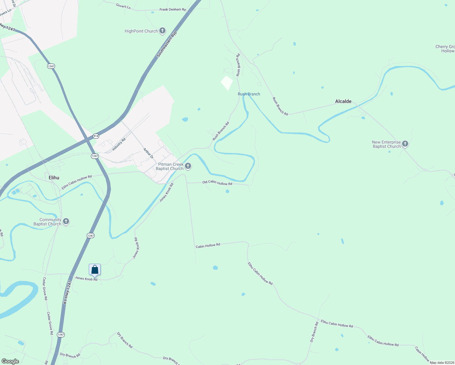 map of restaurants, bars, coffee shops, grocery stores, and more near 322 Old Cabin Hollow Road in Somerset