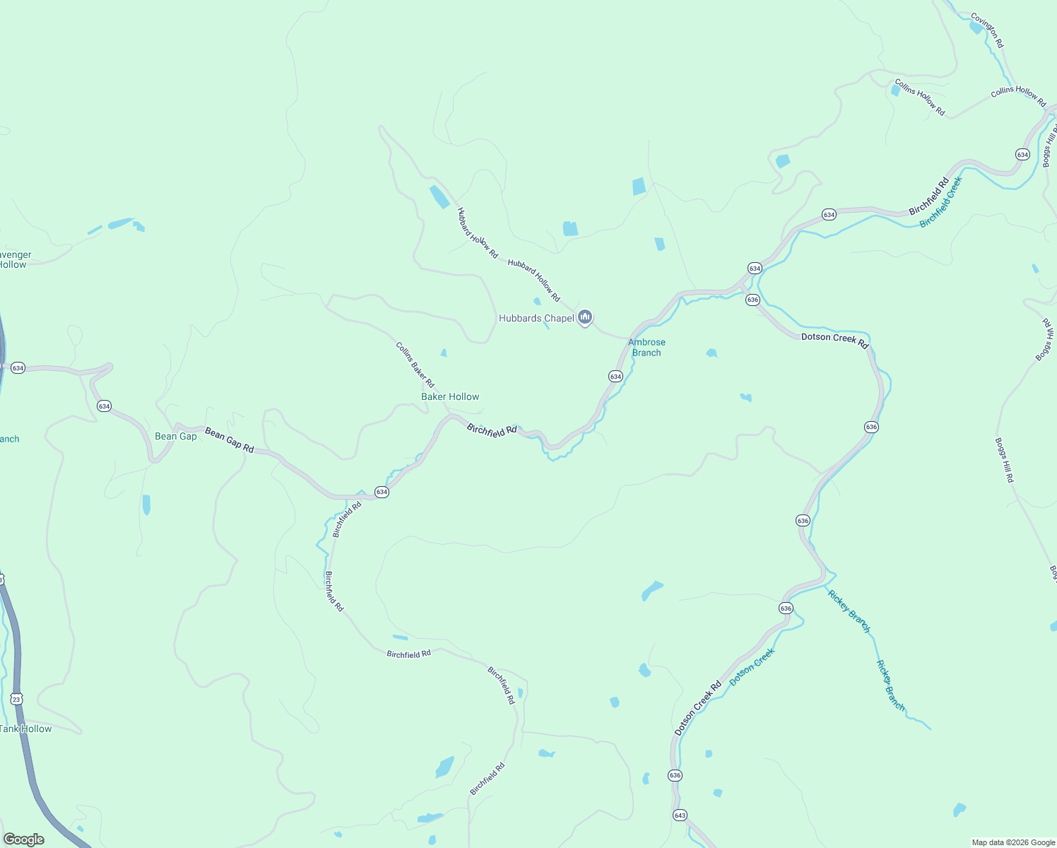 map of restaurants, bars, coffee shops, grocery stores, and more near 9301 Birchfield Road in Pound