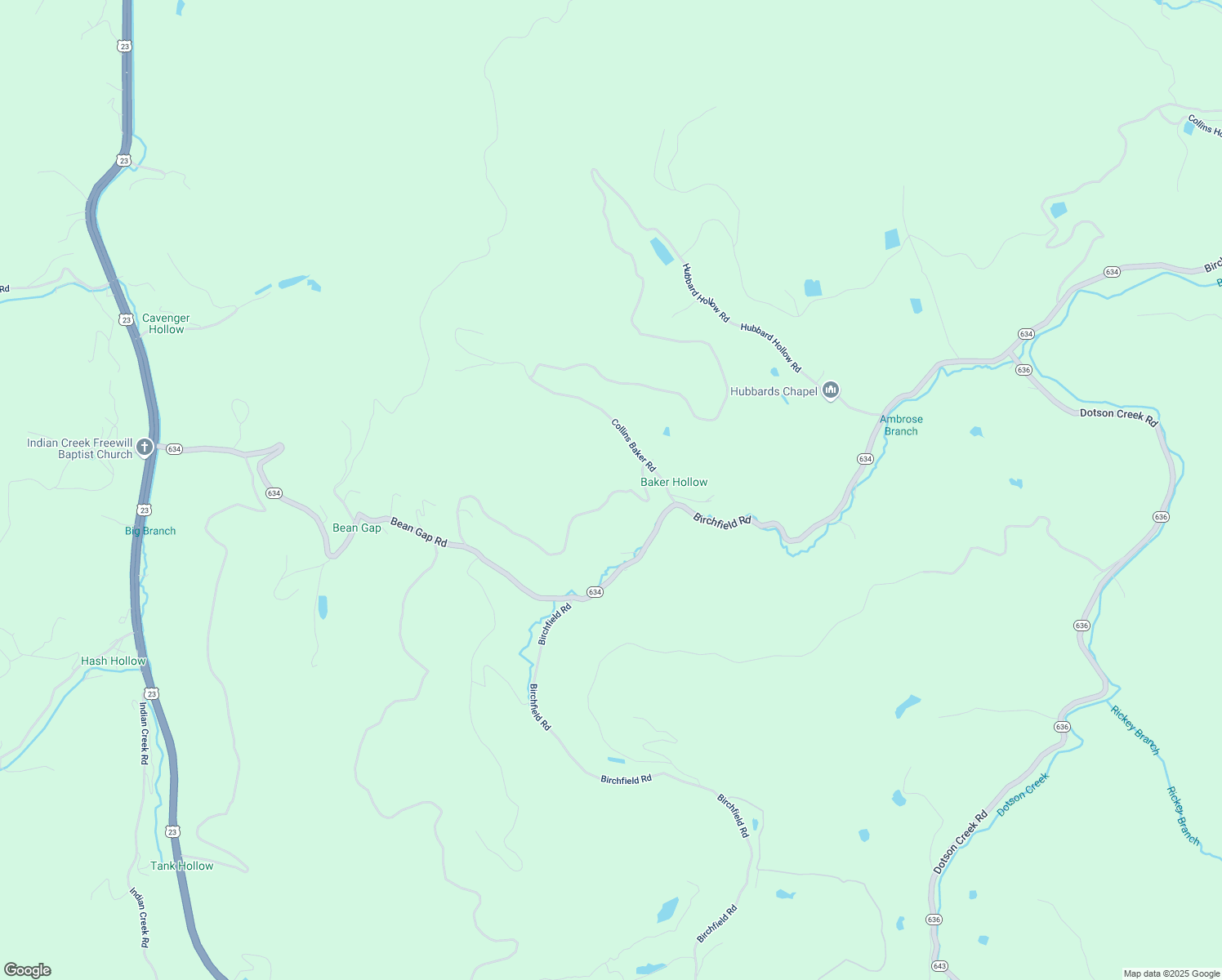 map of restaurants, bars, coffee shops, grocery stores, and more near 8643 Collins Baker Road in Pound