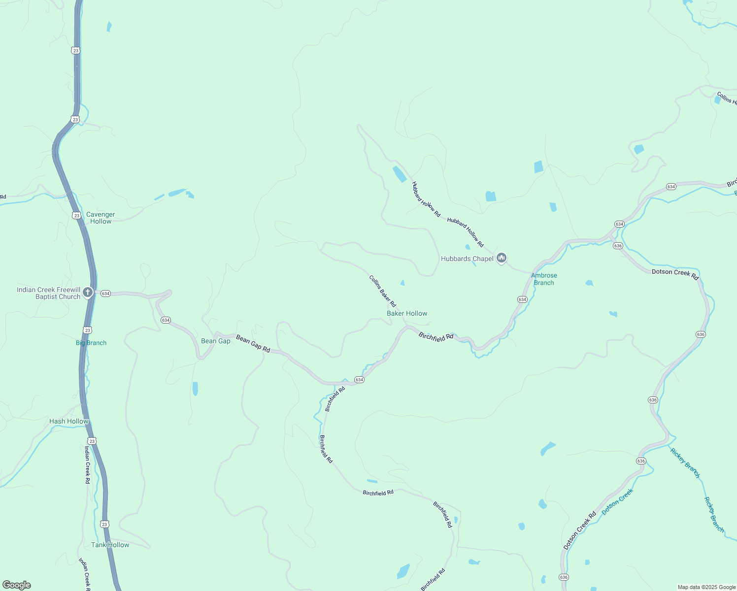 map of restaurants, bars, coffee shops, grocery stores, and more near 8643 Collins Baker Road in Pound