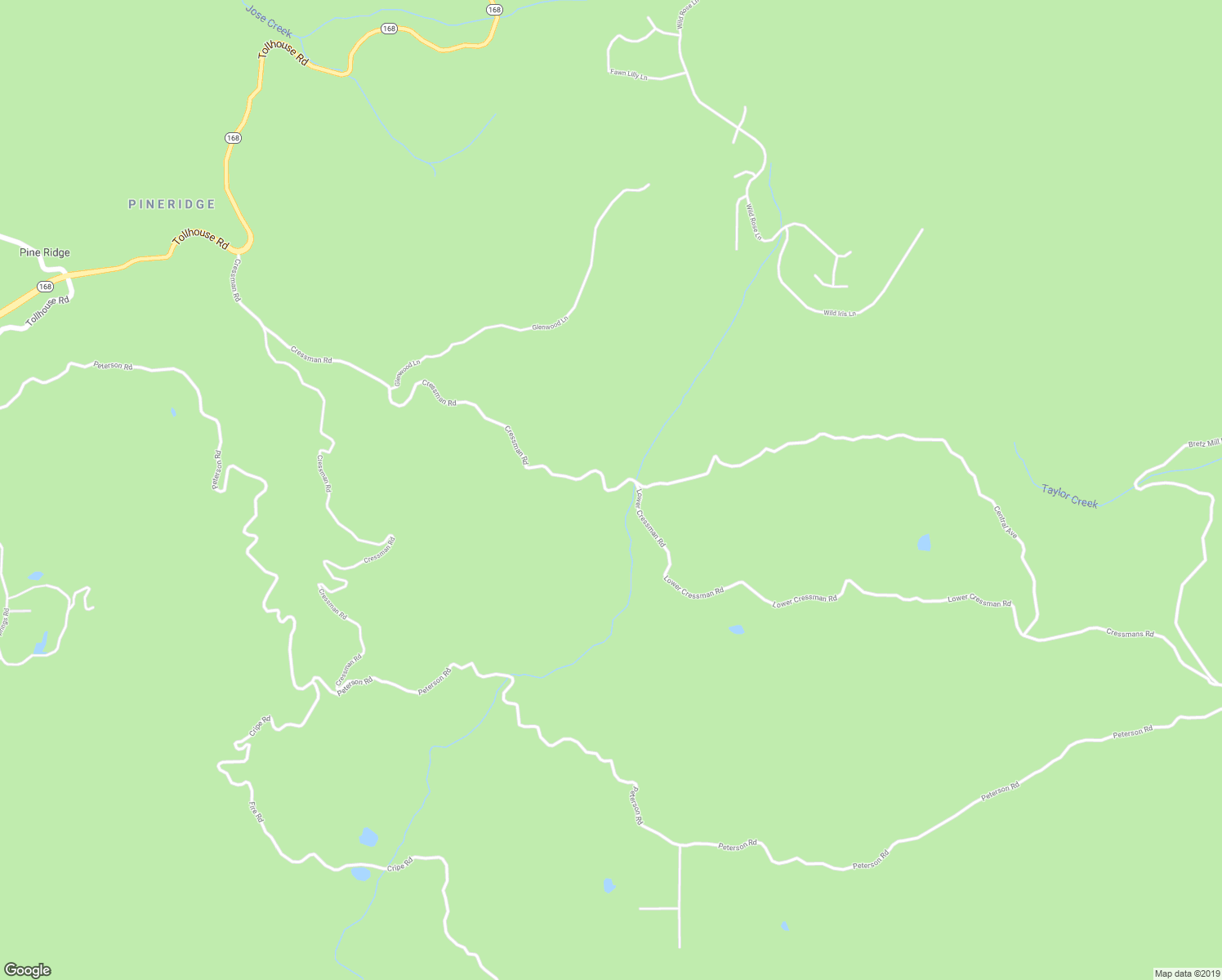 map of restaurants, bars, coffee shops, grocery stores, and more near 35854 Cressman Road in Shaver Lake