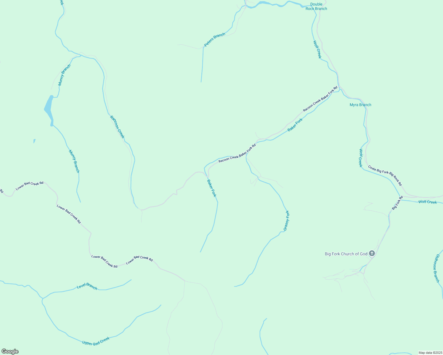 map of restaurants, bars, coffee shops, grocery stores, and more near 1062 Baker Fork Road in Yeaddiss