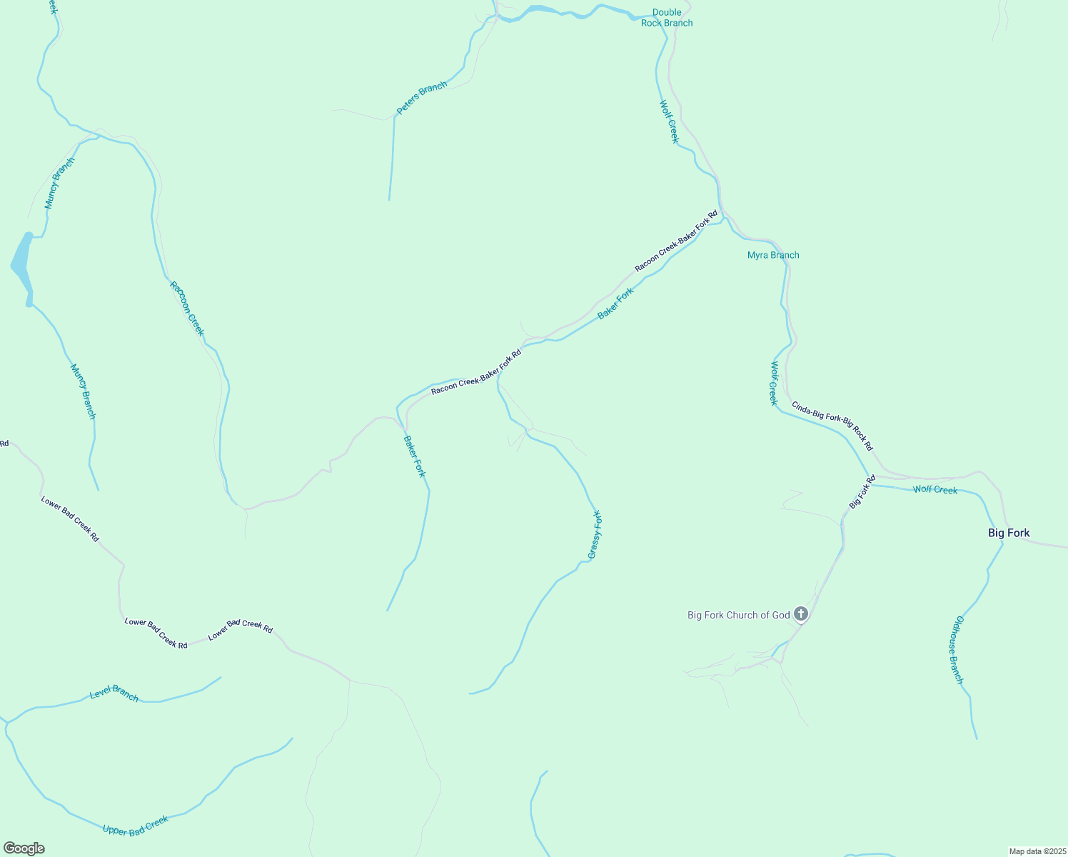 map of restaurants, bars, coffee shops, grocery stores, and more near 1062 Baker Fork Road in Yeaddiss