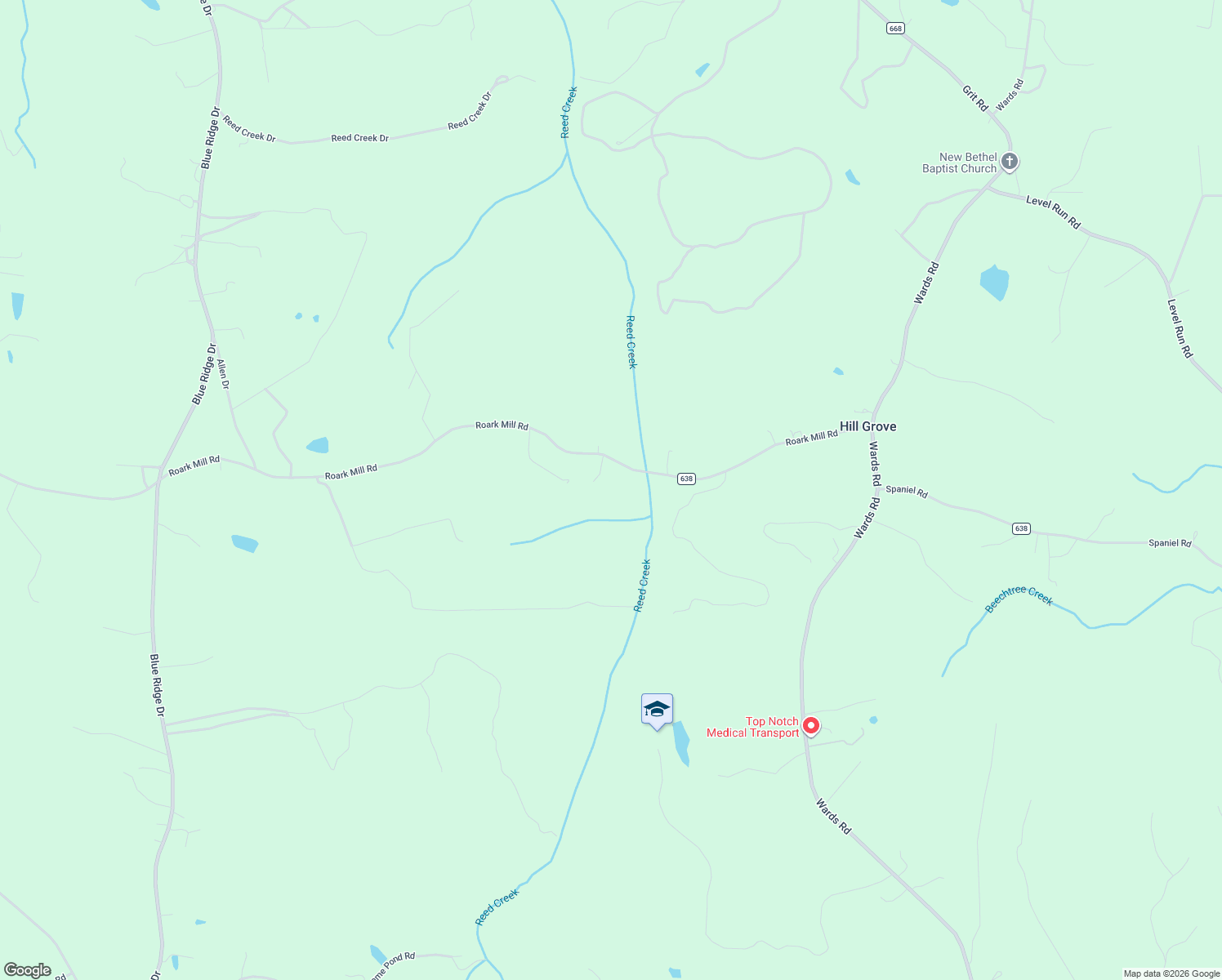 map of restaurants, bars, coffee shops, grocery stores, and more near 5020 Roark Mill Road in Hurt