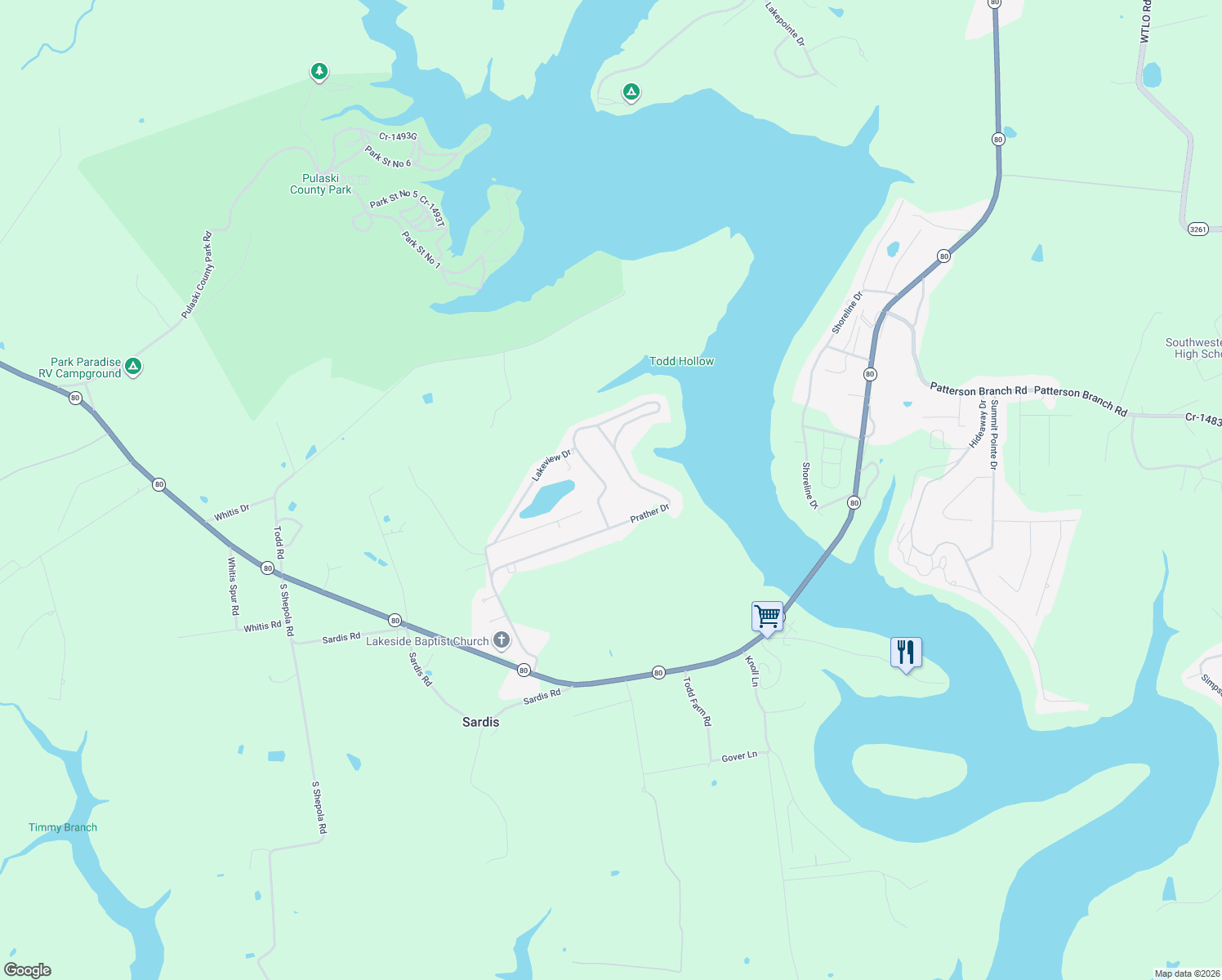 map of restaurants, bars, coffee shops, grocery stores, and more near 252-970 Prather Dr in Nancy