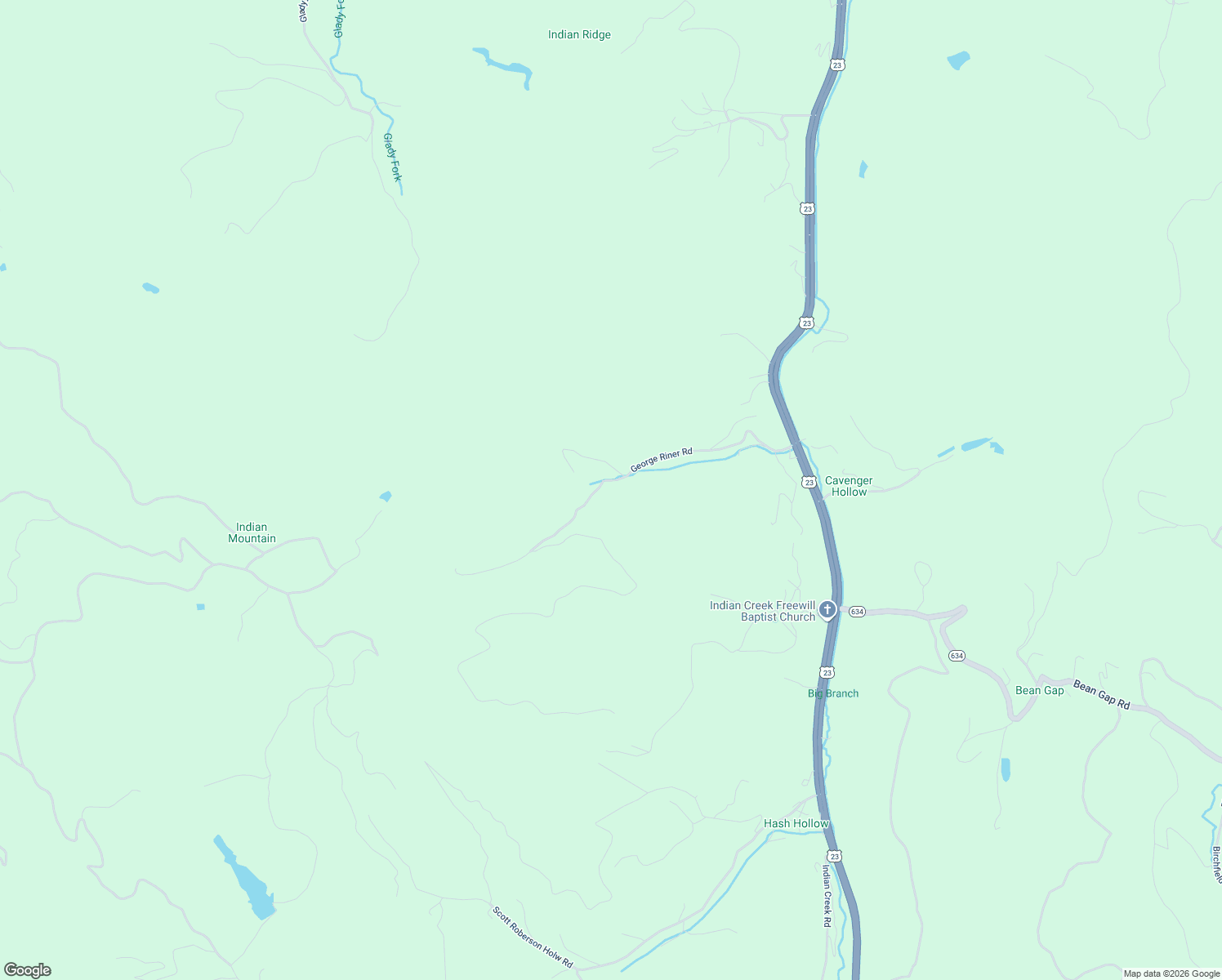 map of restaurants, bars, coffee shops, grocery stores, and more near 8058 George Riner Road in Pound