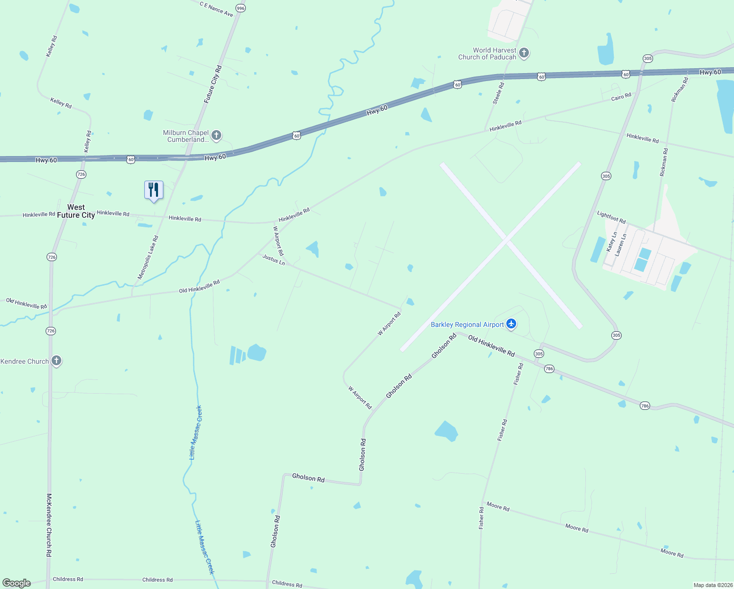 map of restaurants, bars, coffee shops, grocery stores, and more near 2501 Skyline Drive in West Paducah