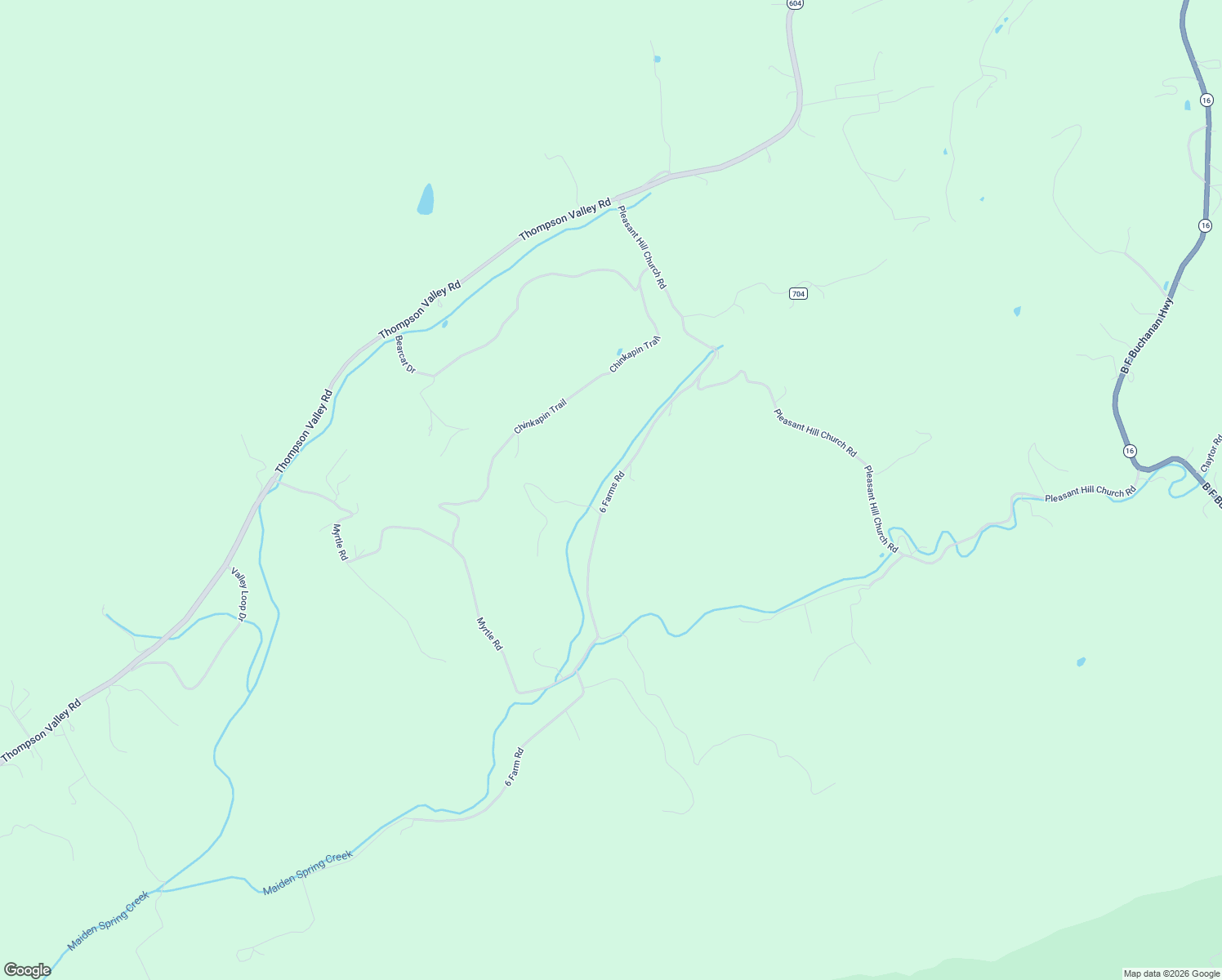 map of restaurants, bars, coffee shops, grocery stores, and more near 6 Farms Road in Tazewell County