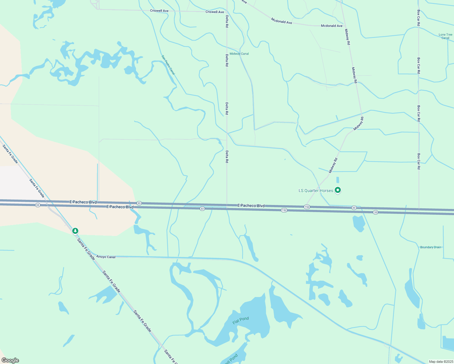 map of restaurants, bars, coffee shops, grocery stores, and more near 15830 Delta Road in Los Banos
