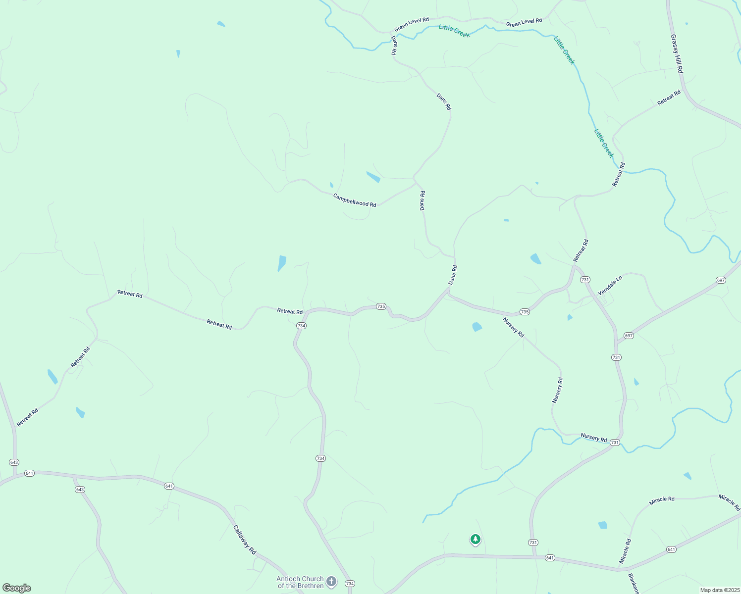 map of restaurants, bars, coffee shops, grocery stores, and more near 2241 Retreat Road in Boones Mill