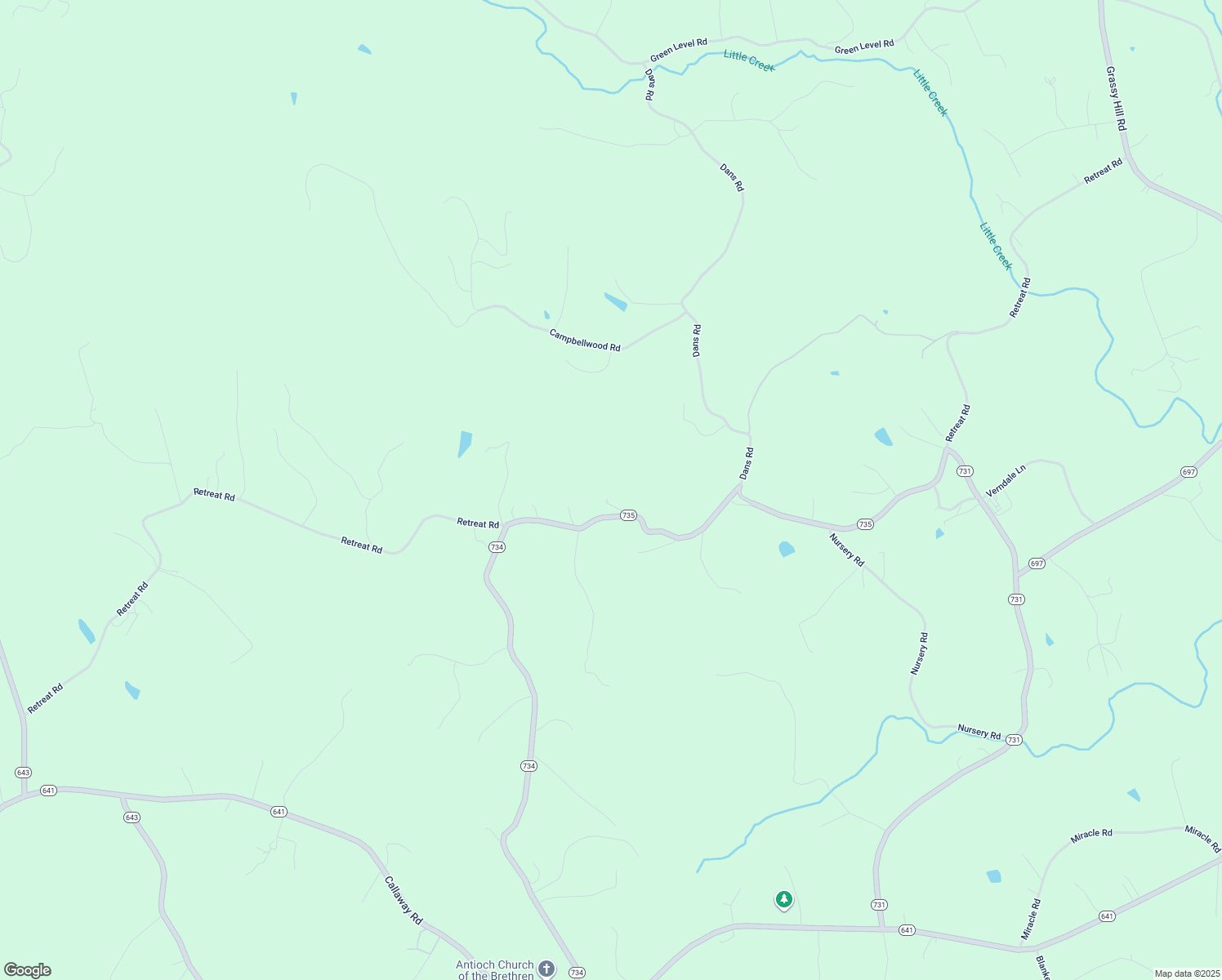 map of restaurants, bars, coffee shops, grocery stores, and more near 2241 Retreat Road in Boones Mill