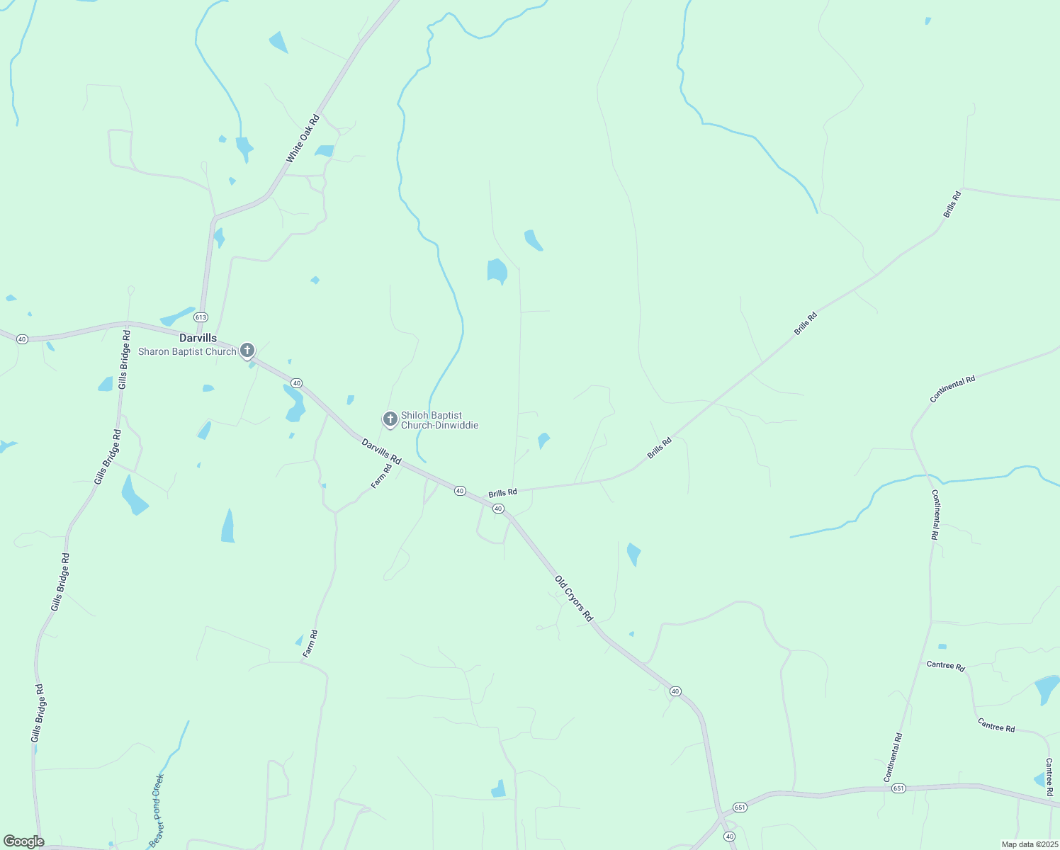 map of restaurants, bars, coffee shops, grocery stores, and more near 15591 McKissicks Road in McKenney