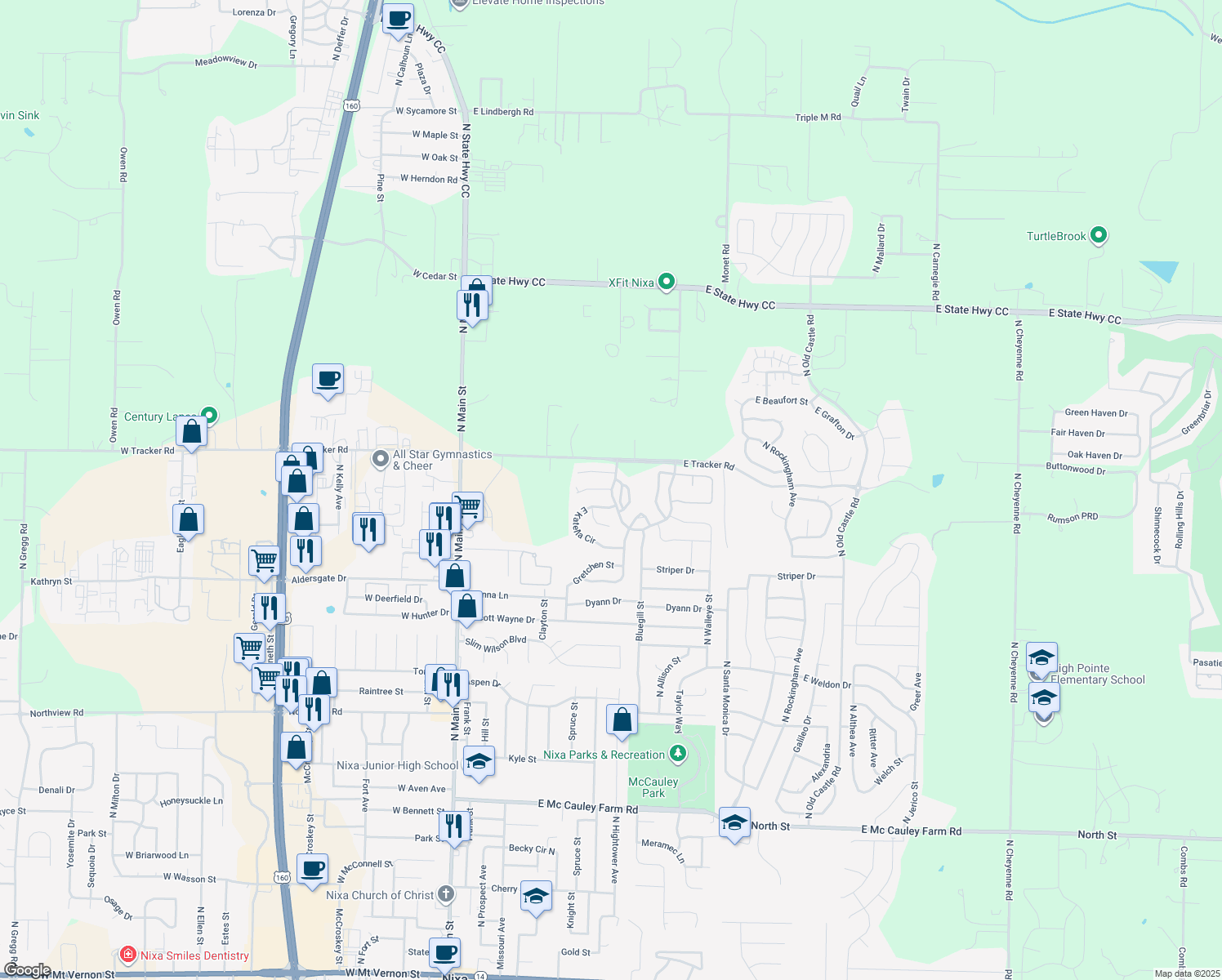 105 East Mount Vernon Street, Nixa MO Walk Score
