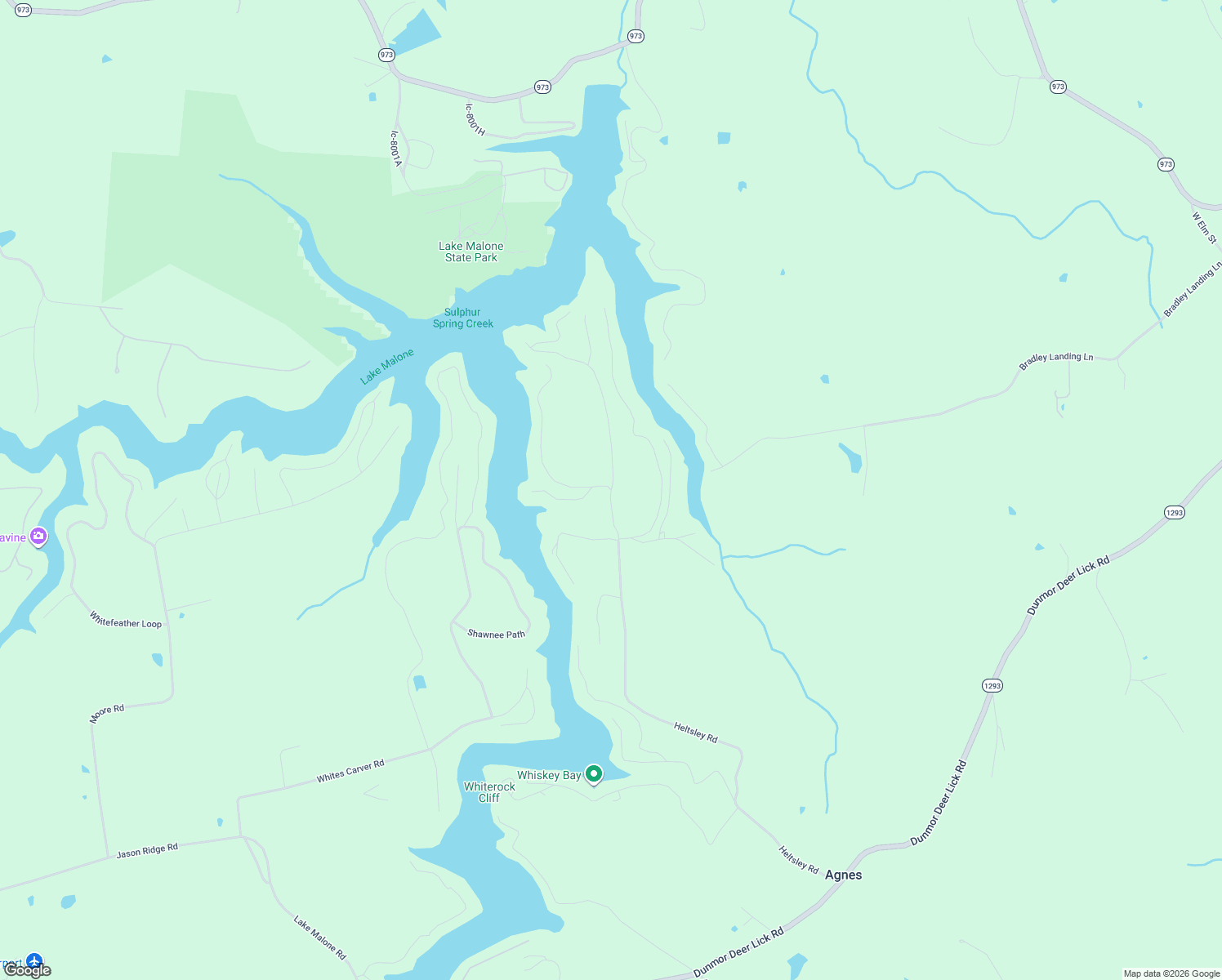map of restaurants, bars, coffee shops, grocery stores, and more near 2 Woodland Hills Lane in Lewisburg