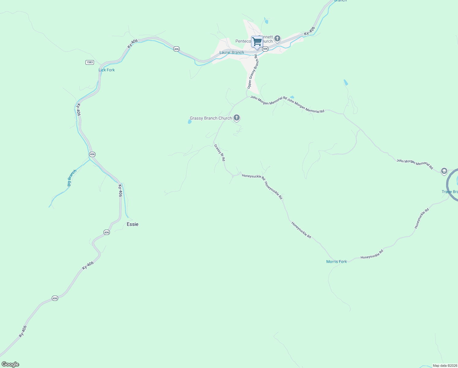map of restaurants, bars, coffee shops, grocery stores, and more near 70 Cr-1645 in Essie