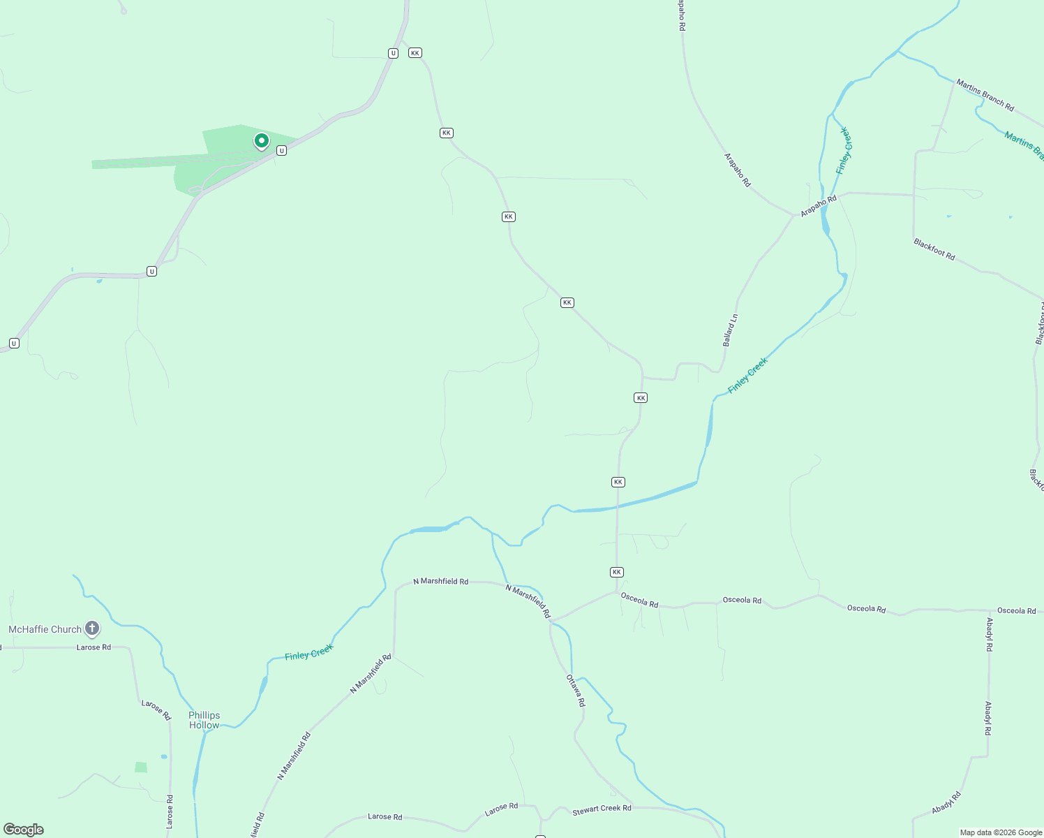 map of restaurants, bars, coffee shops, grocery stores, and more near 370 Choctaw Road in Fordland