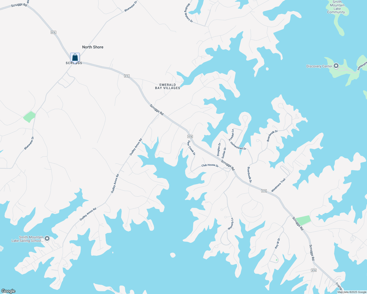 map of restaurants, bars, coffee shops, grocery stores, and more near 116 Deer Creek Drive in Moneta
