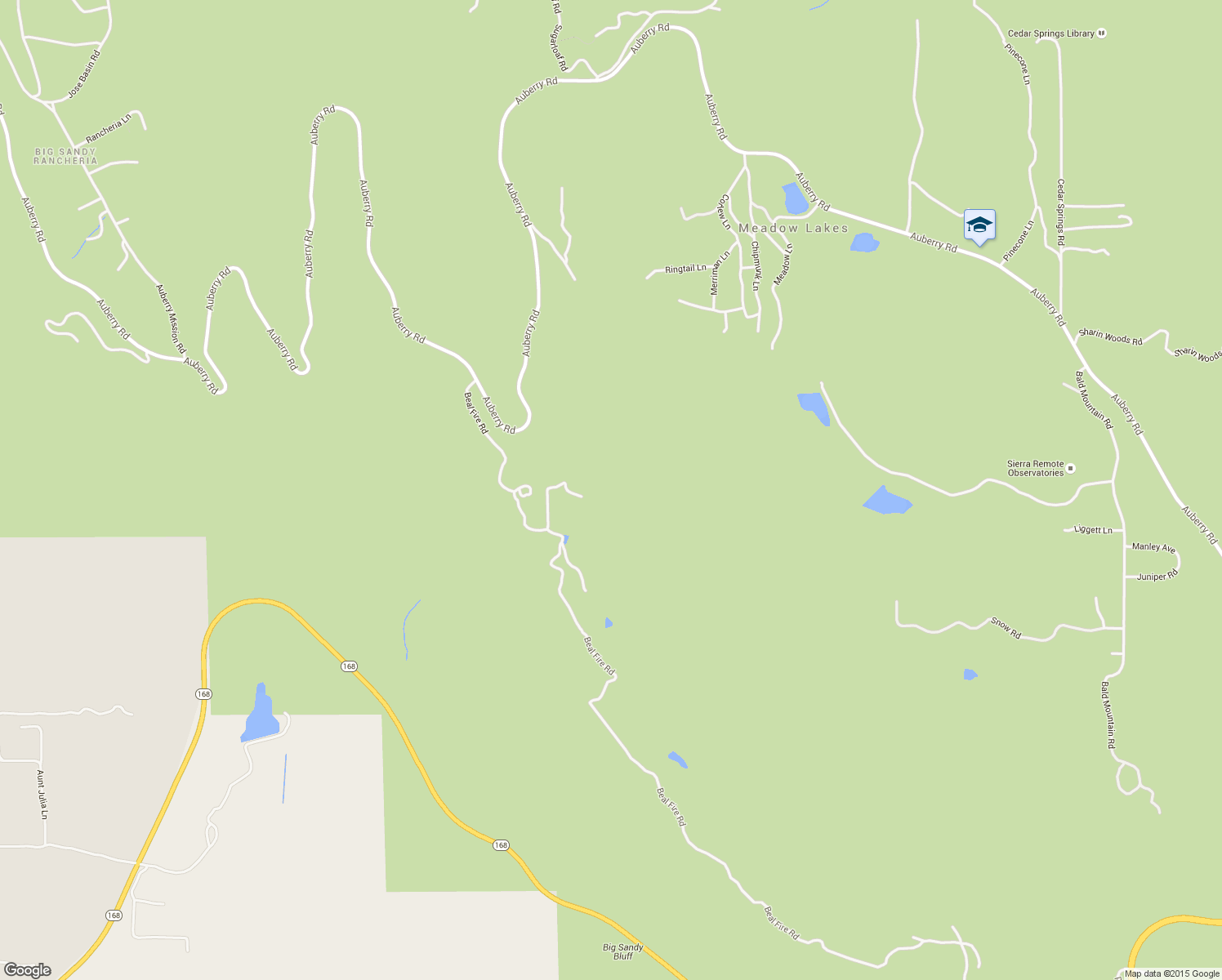 map of restaurants, bars, coffee shops, grocery stores, and more near 40021 Beal Fire Road in Auberry