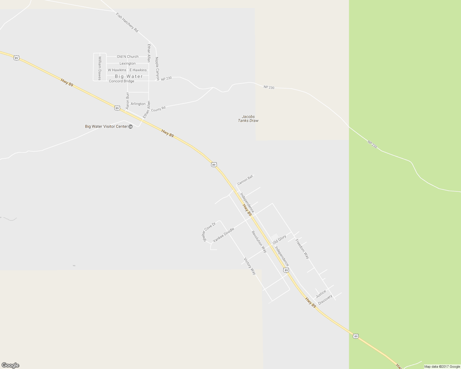 map of restaurants, bars, coffee shops, grocery stores, and more near Highway 89 in Kanab