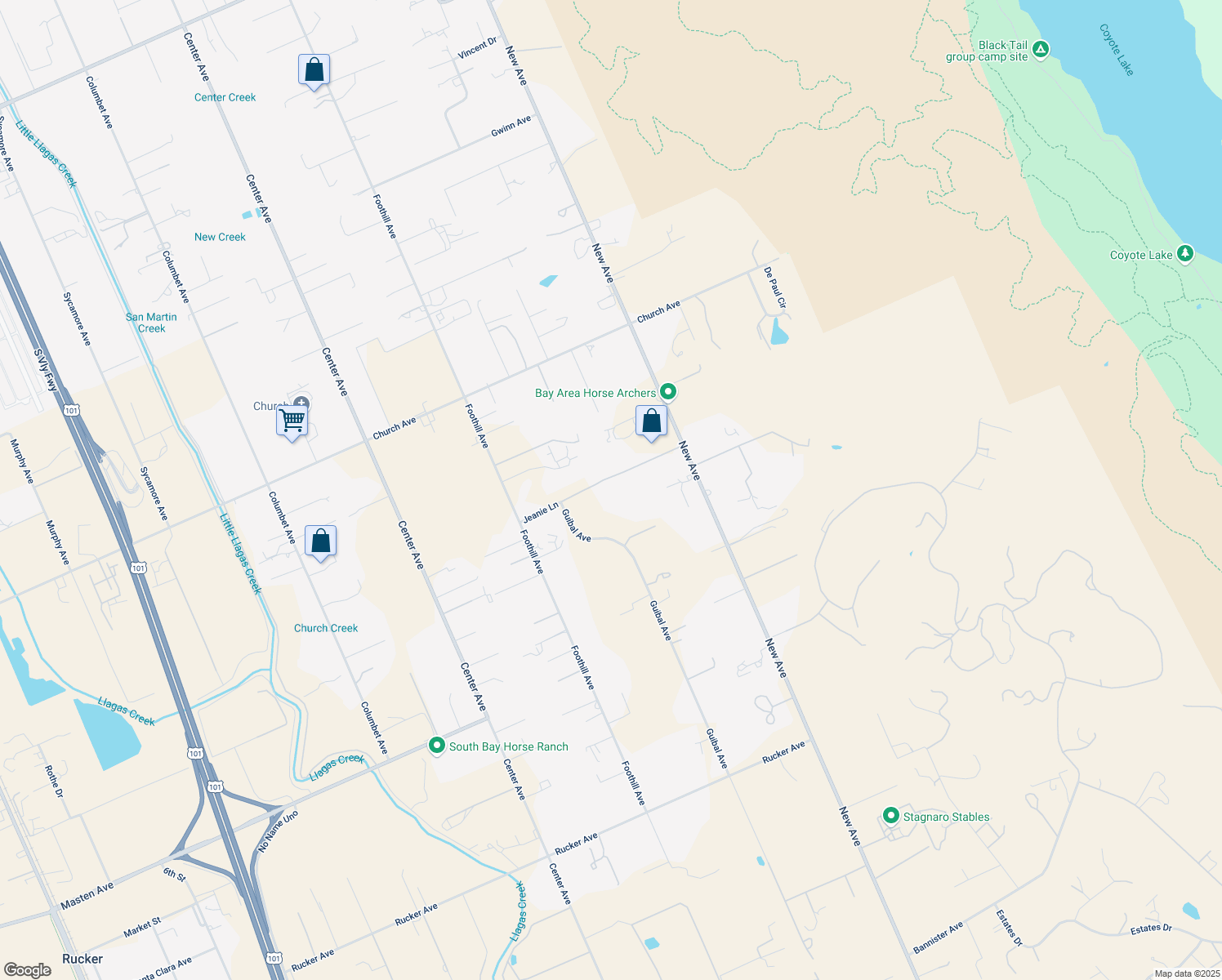 map of restaurants, bars, coffee shops, grocery stores, and more near 2010 Jeanie Lane in Gilroy