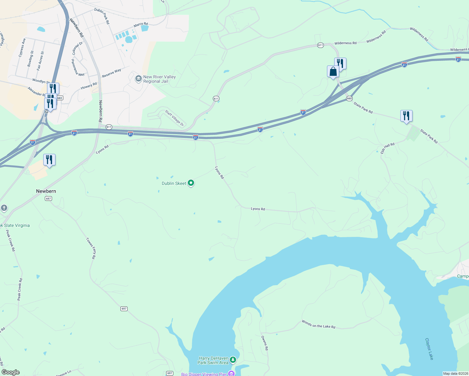 map of restaurants, bars, coffee shops, grocery stores, and more near 5833 Lyons Road in Dublin