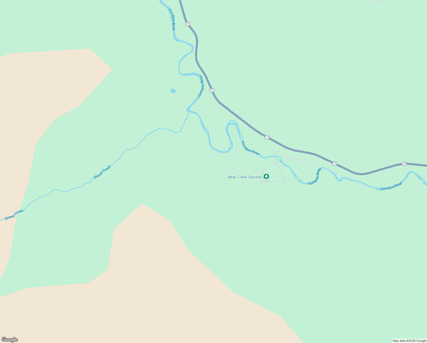 map of restaurants, bars, coffee shops, grocery stores, and more near 101 Bear Paw Court South in Antonito