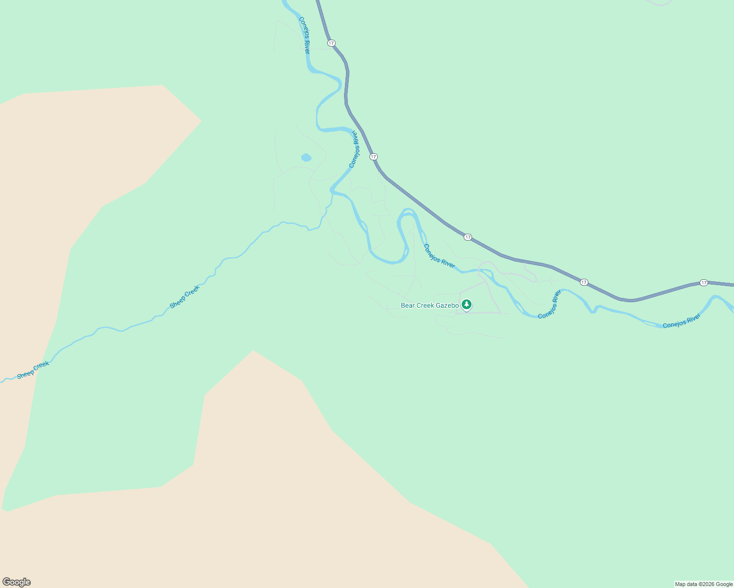 map of restaurants, bars, coffee shops, grocery stores, and more near 101 Bear Paw Court South in Antonito