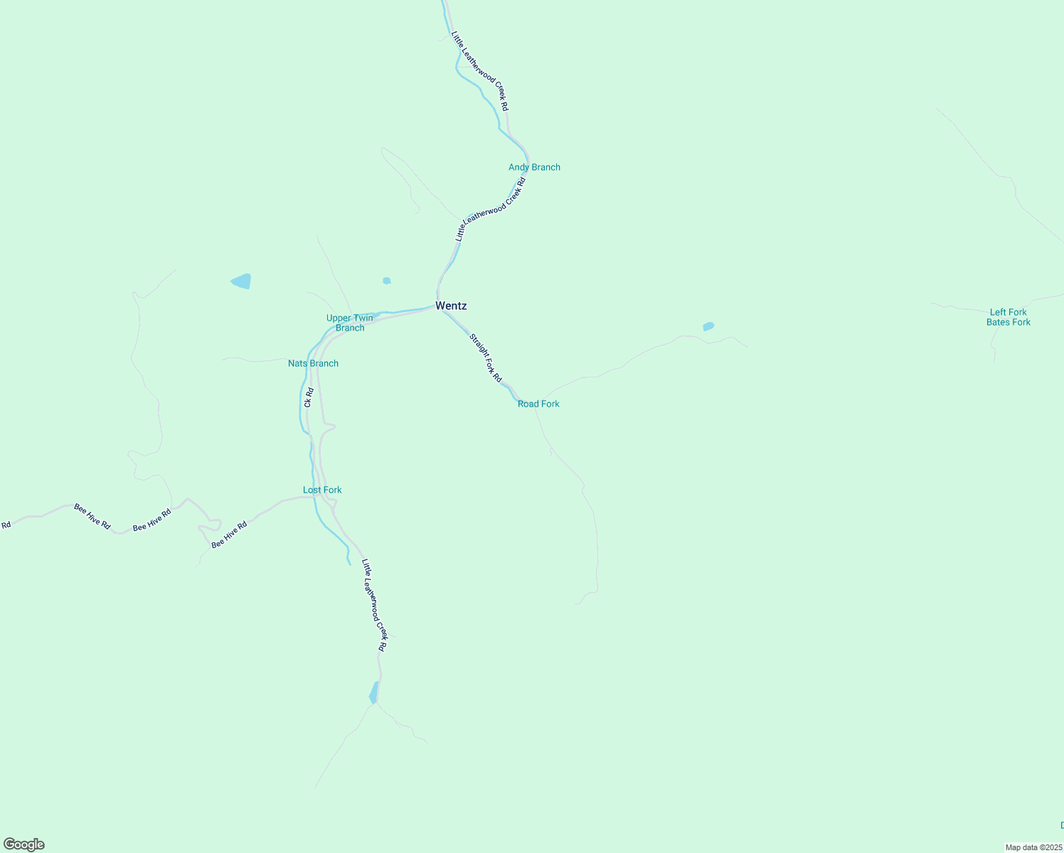 map of restaurants, bars, coffee shops, grocery stores, and more near Straight Fork Road in Cornettsville
