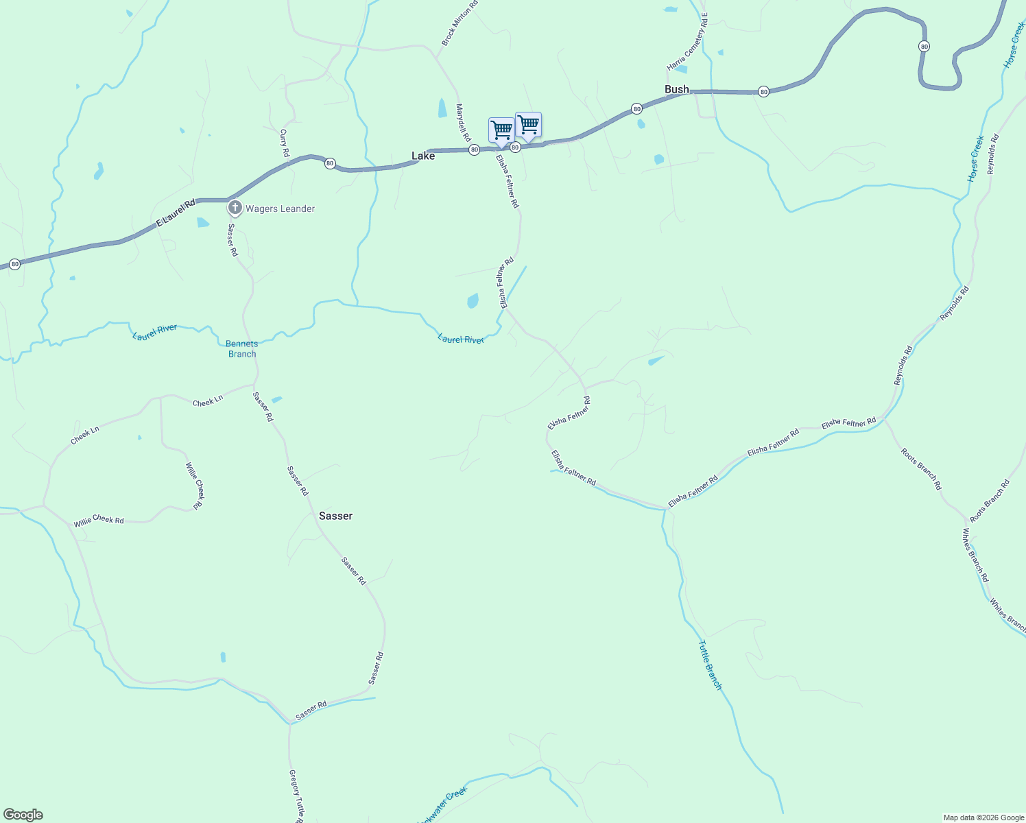 map of restaurants, bars, coffee shops, grocery stores, and more near Jim Bernard Road in Marydell