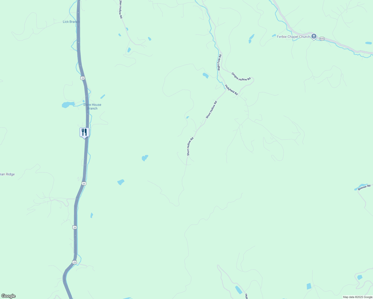 map of restaurants, bars, coffee shops, grocery stores, and more near 9631 Short Hollow Road in Pound