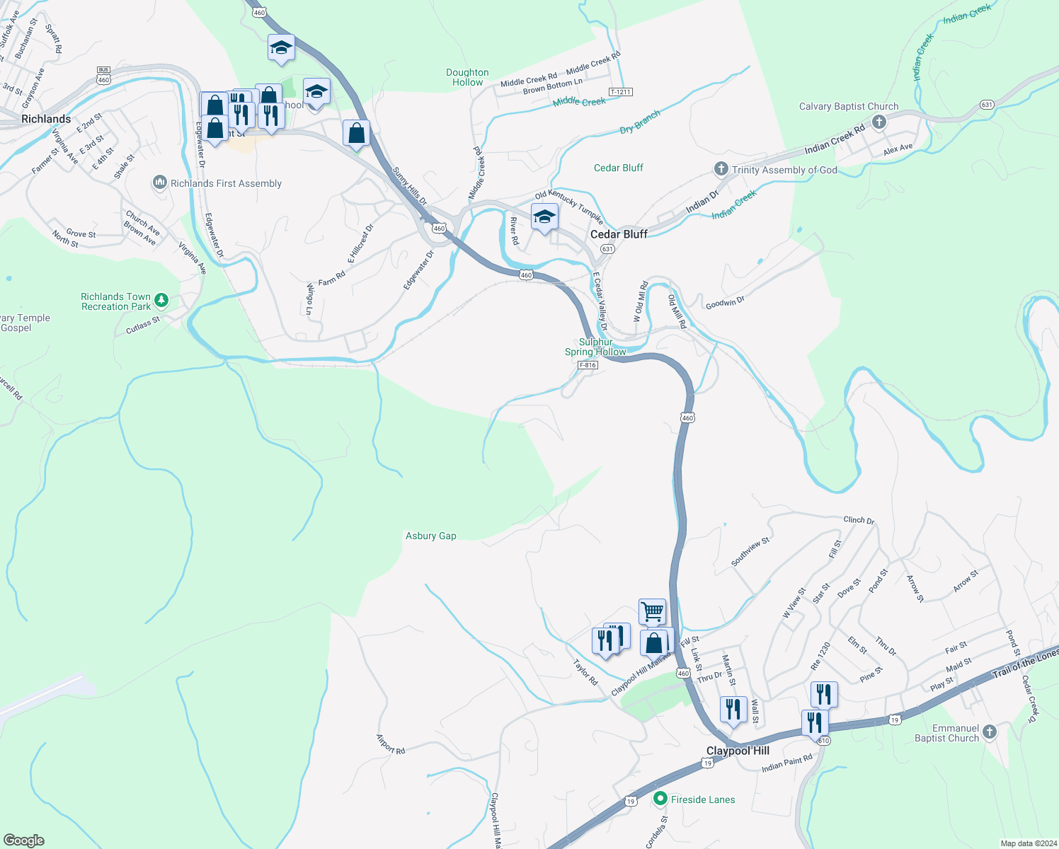 161 West Hurt Buggy Road, Cedar Bluff VA Walk Score