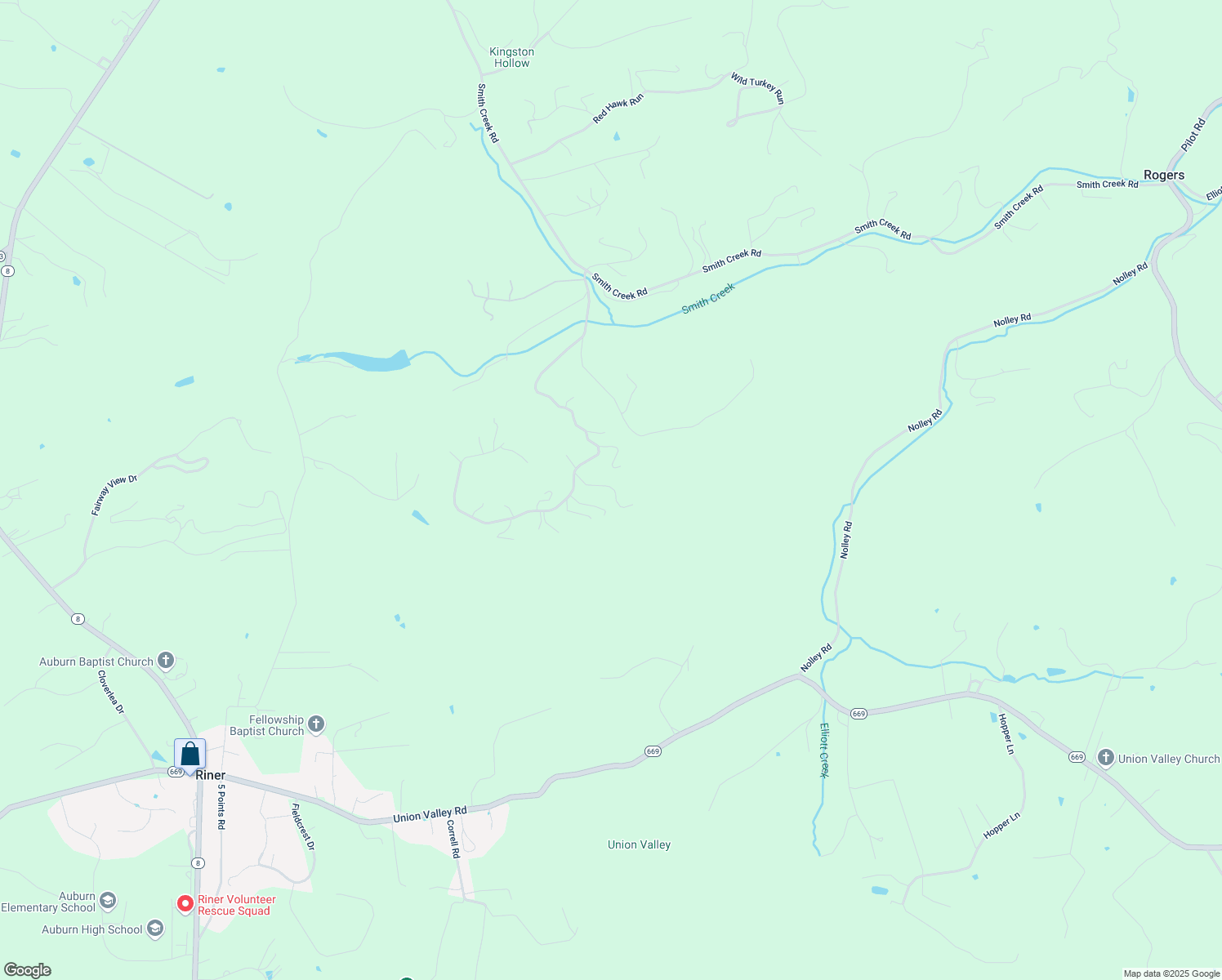 map of restaurants, bars, coffee shops, grocery stores, and more near 3430 Eaglebrook Road in Christiansburg