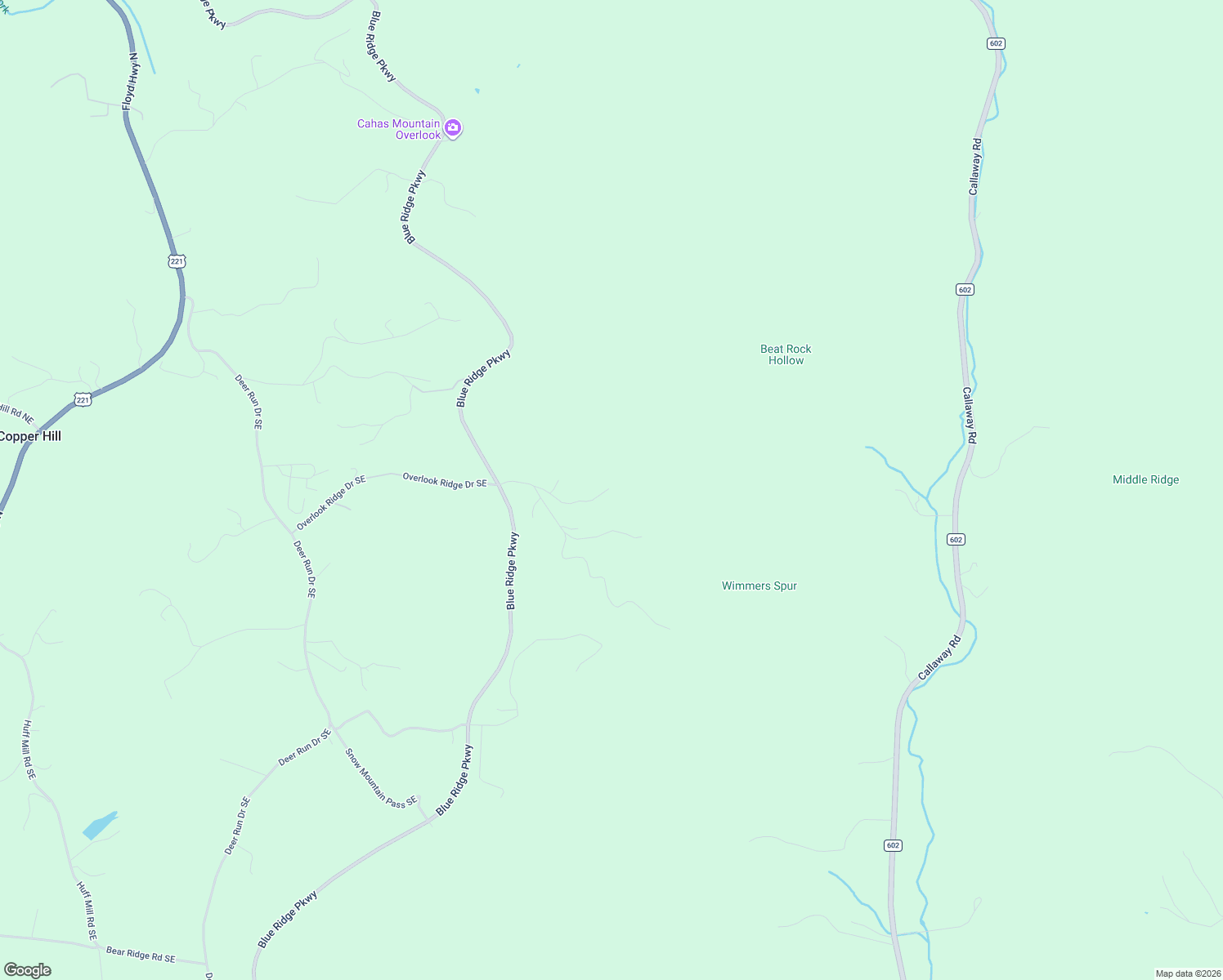 map of restaurants, bars, coffee shops, grocery stores, and more near 337 Overlook Ridge Drive in Copper Hill