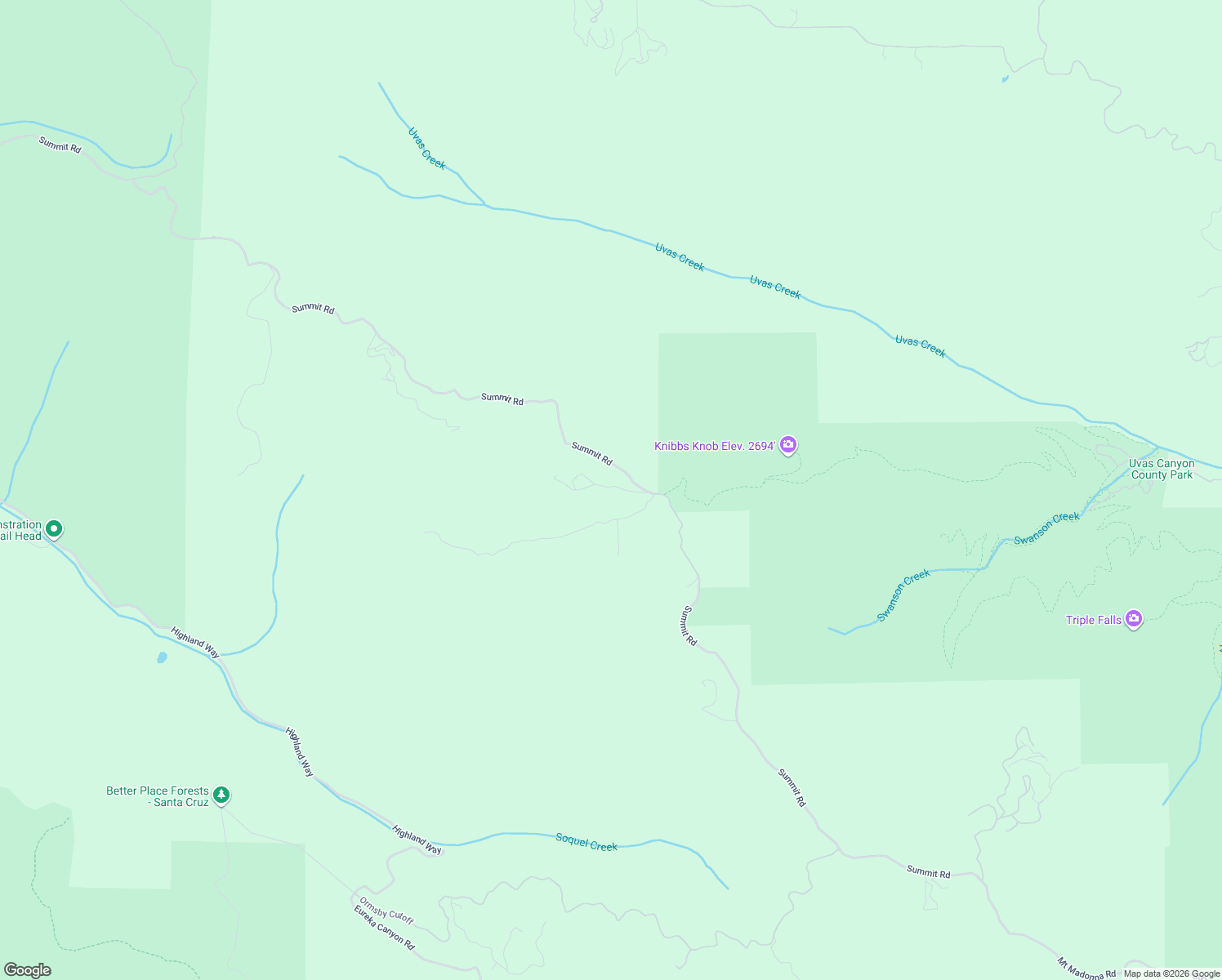 map of restaurants, bars, coffee shops, grocery stores, and more near 31458 Summit Road in Los Gatos
