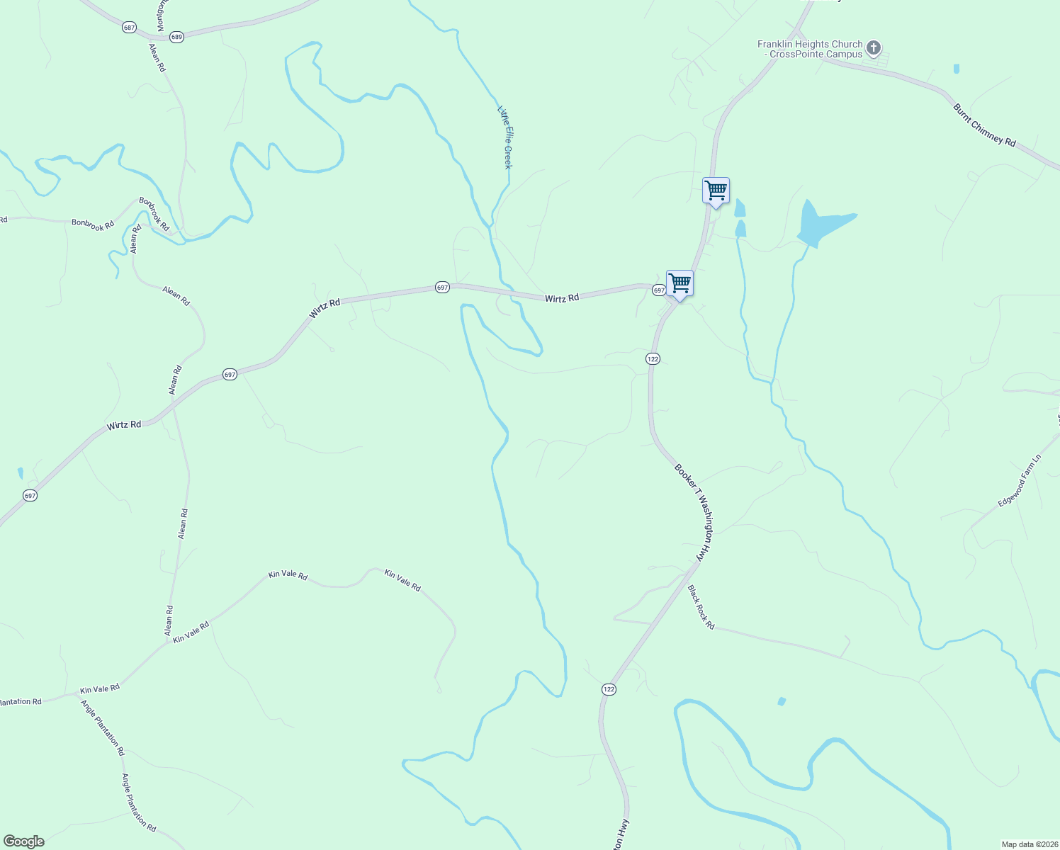map of restaurants, bars, coffee shops, grocery stores, and more near 510 Freedom Lane in Franklin
