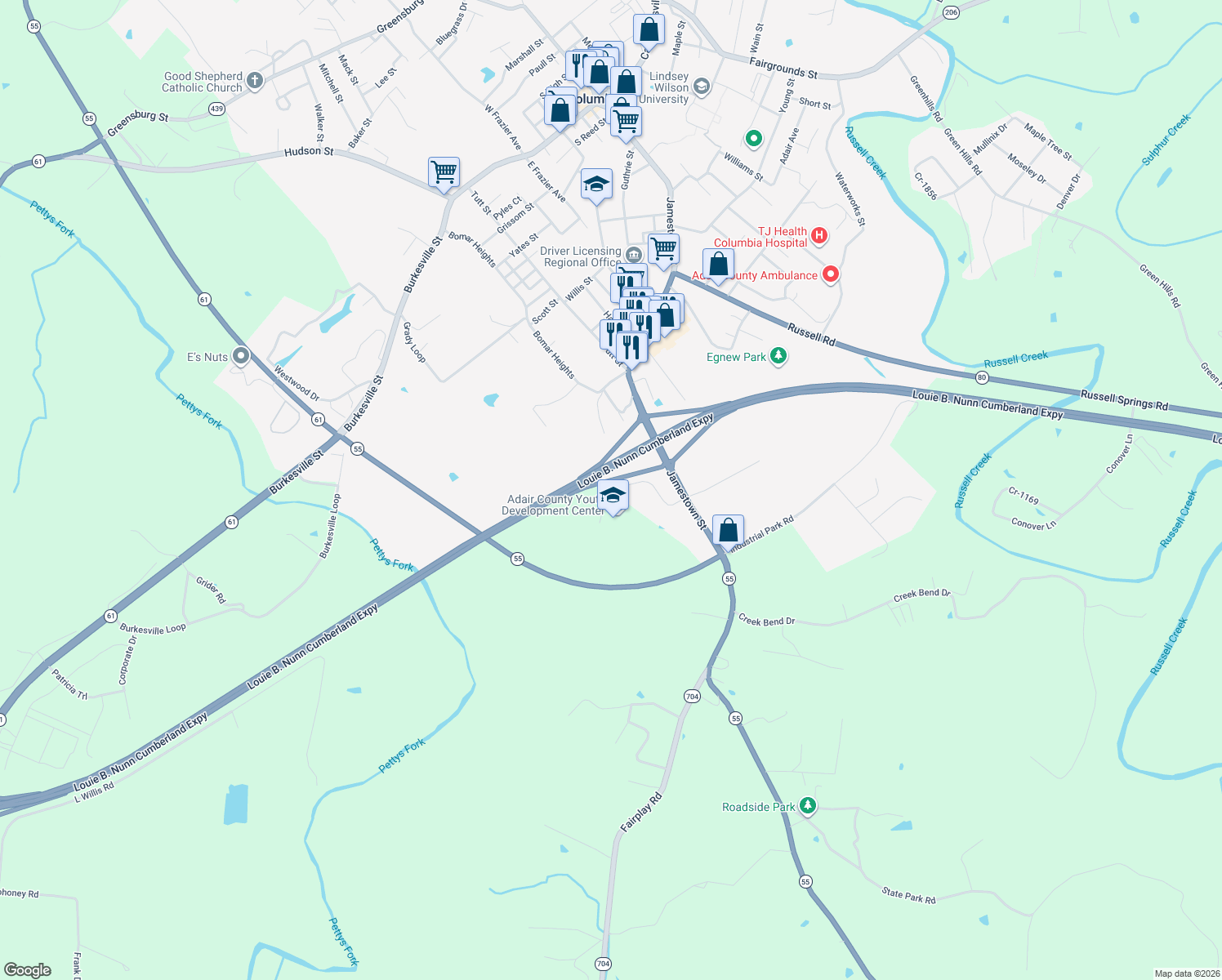 map of restaurants, bars, coffee shops, grocery stores, and more near 278 Appleby Drive in Columbia