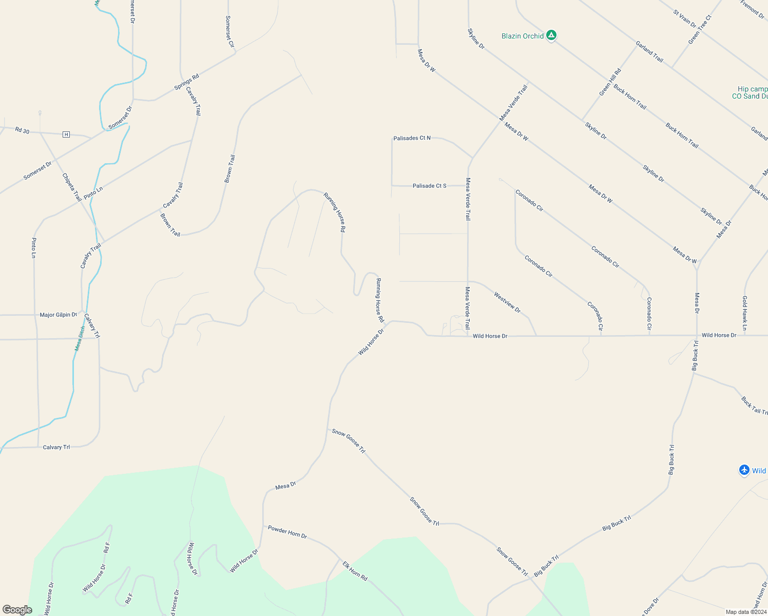 map of restaurants, bars, coffee shops, grocery stores, and more near 6132 Running Horse Road in San Luis