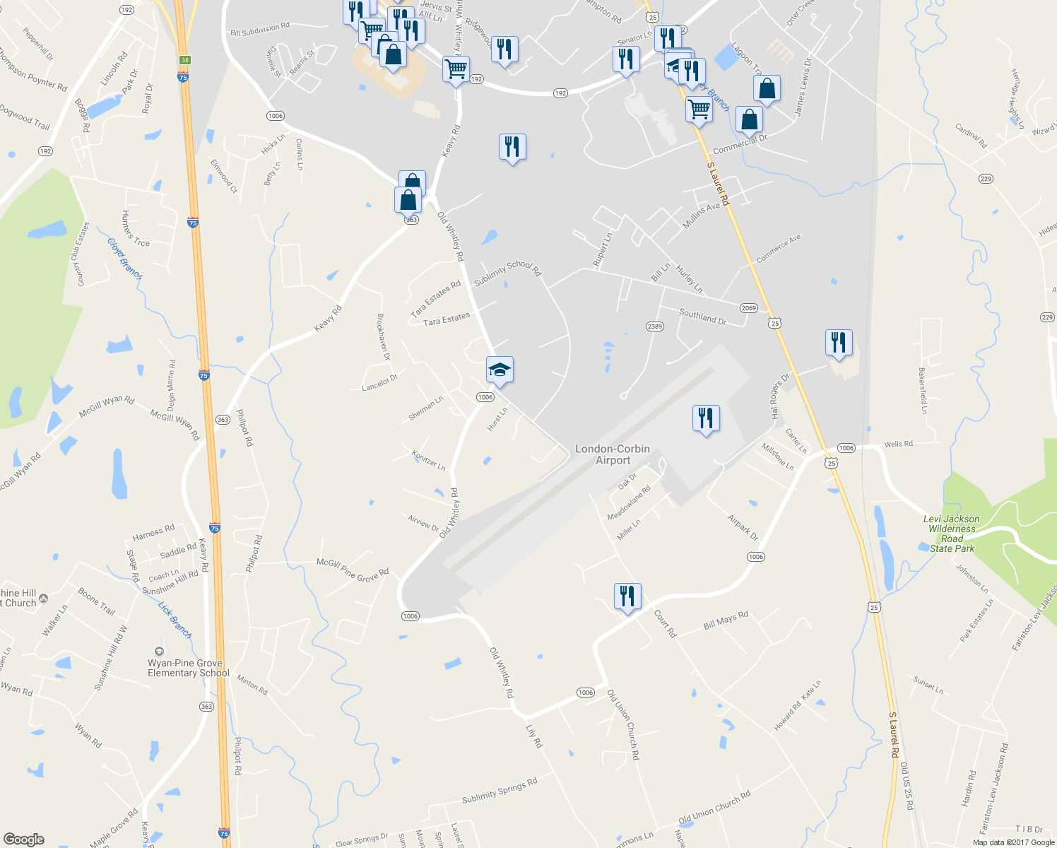 map of restaurants, bars, coffee shops, grocery stores, and more near 813 Sublimity School Road in London