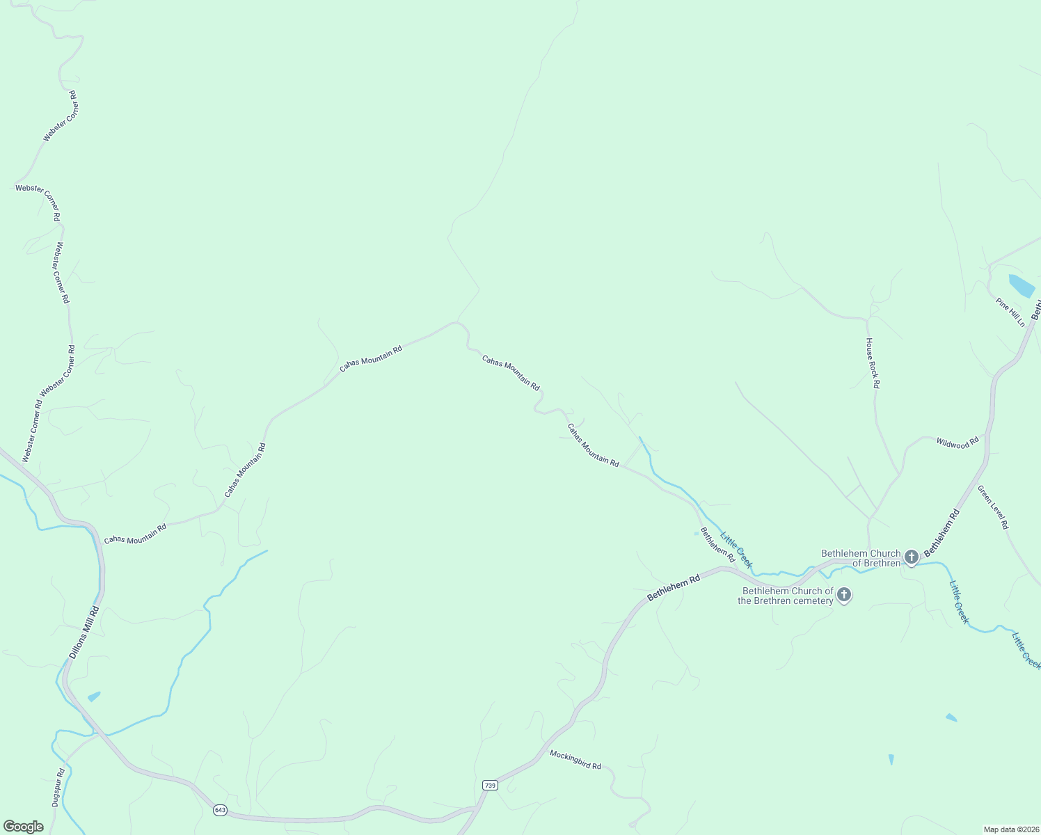 map of restaurants, bars, coffee shops, grocery stores, and more near 2140 Cahas Mountain Road in Boones Mill